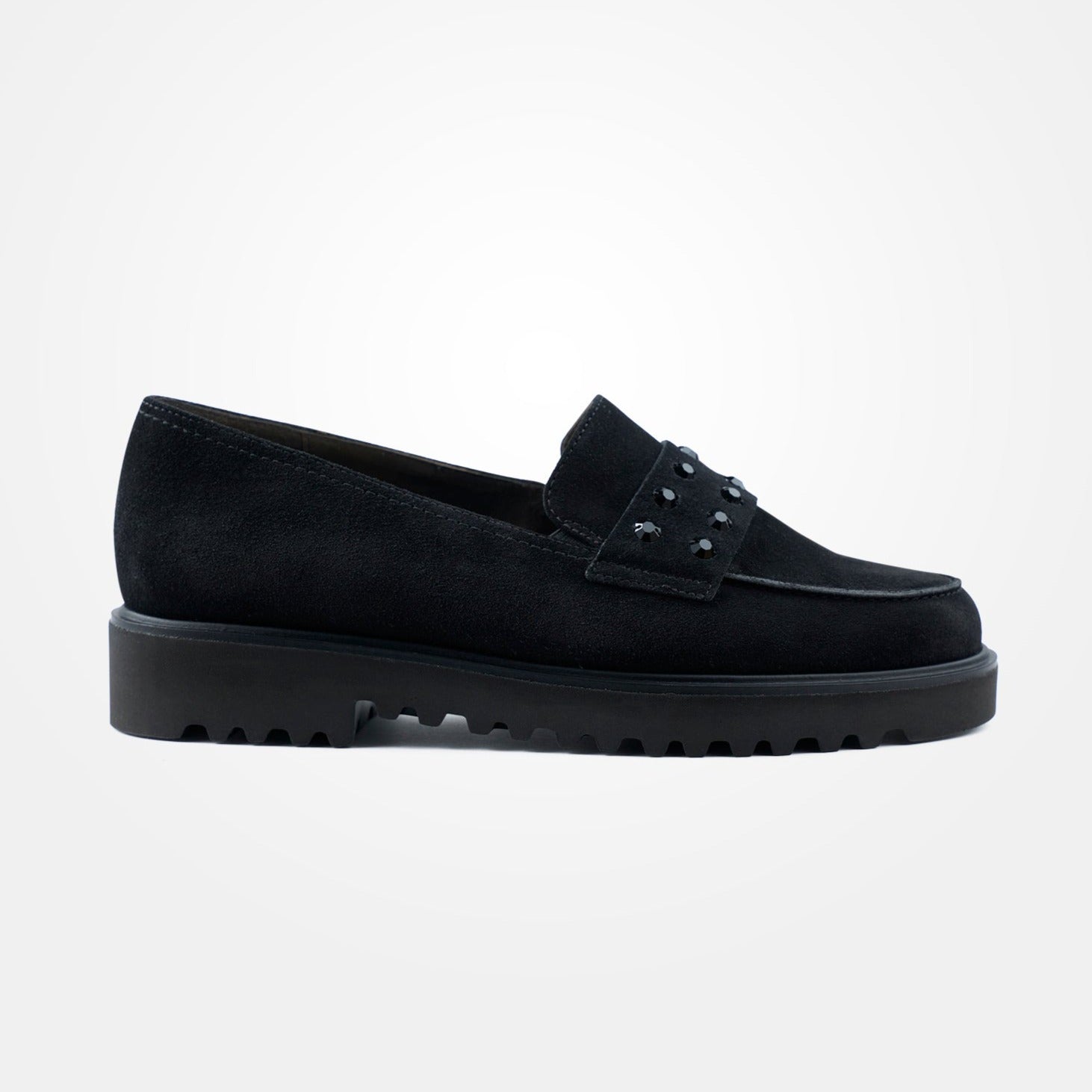 Black suede loafers womens online