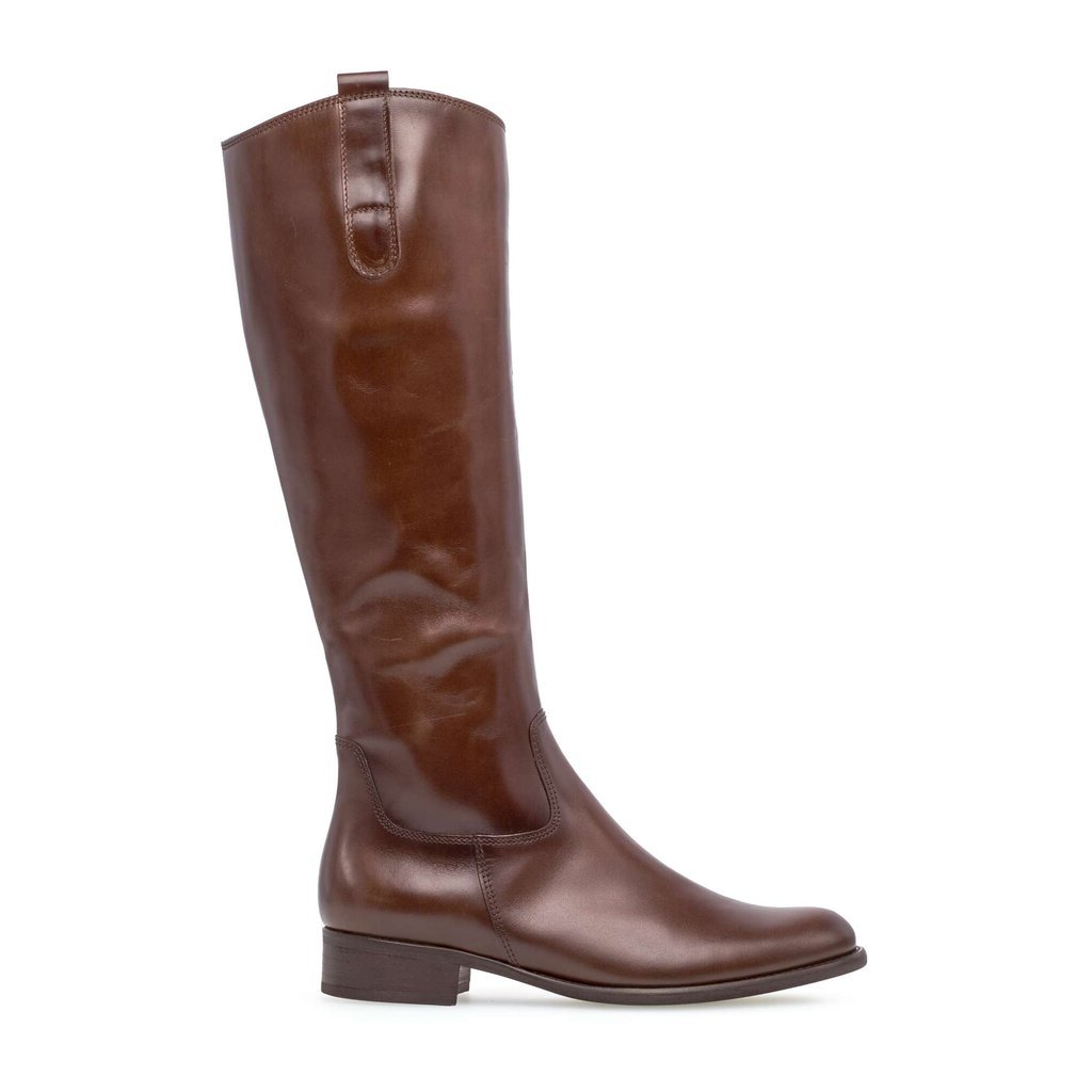 Gabor Brook high shine chestnut tan XS extra slim leg boots