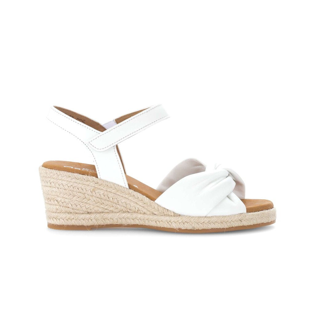 Gabor Moon Women's white soft leather wedge heel sandals