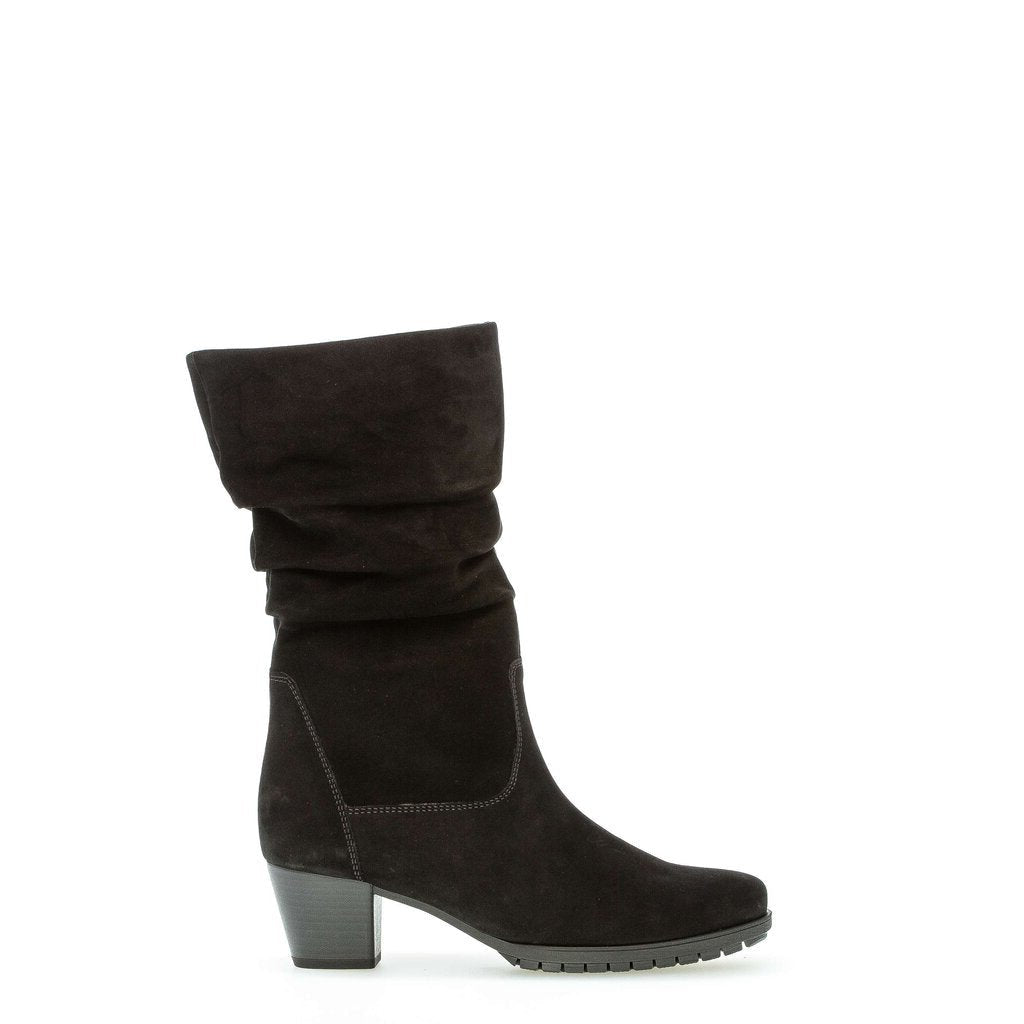 Gabor Oslo mid calf dressy black suede medium heel boots – Arnouts