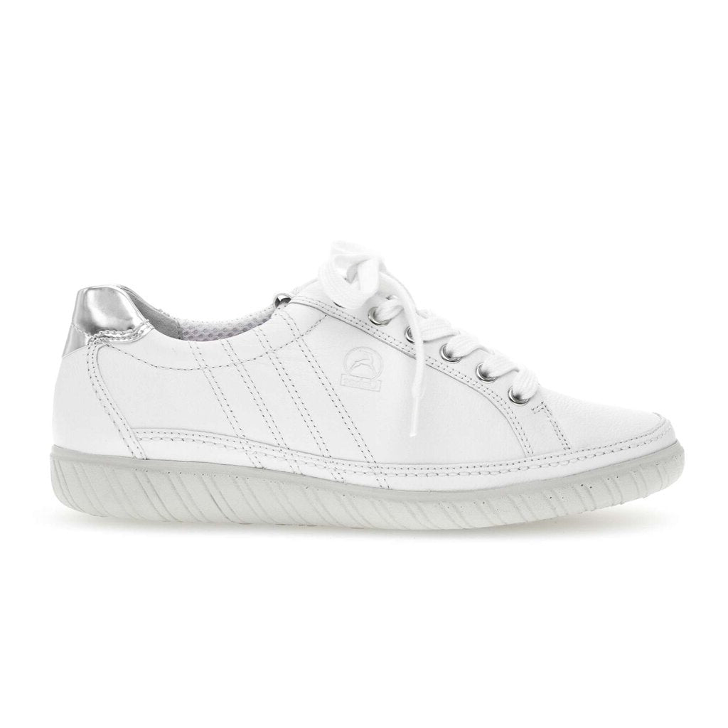 Gabor Amulet white leather lace up smart summer trainers