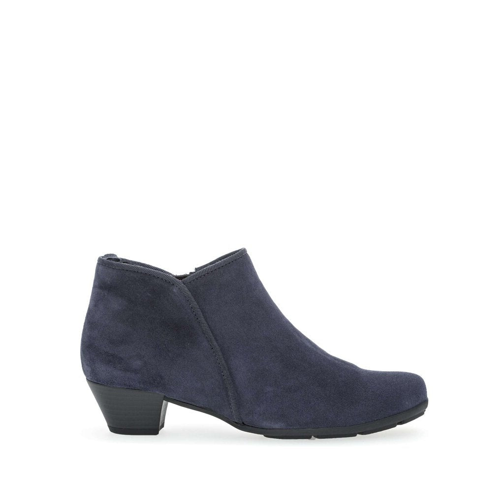 Gabor Trudy marine suede leather booties with dressy low heel â Arnouts Shoes