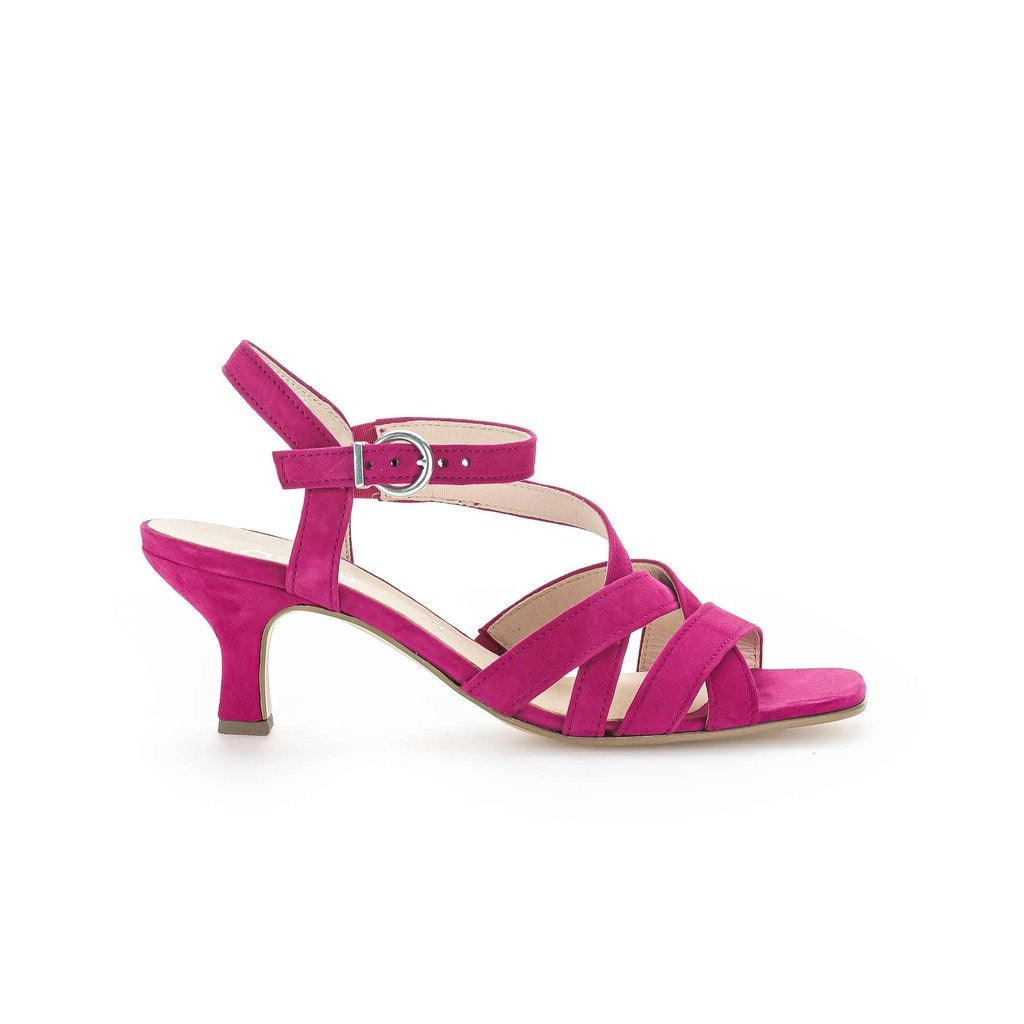 Pink suede strappy sandals best sale