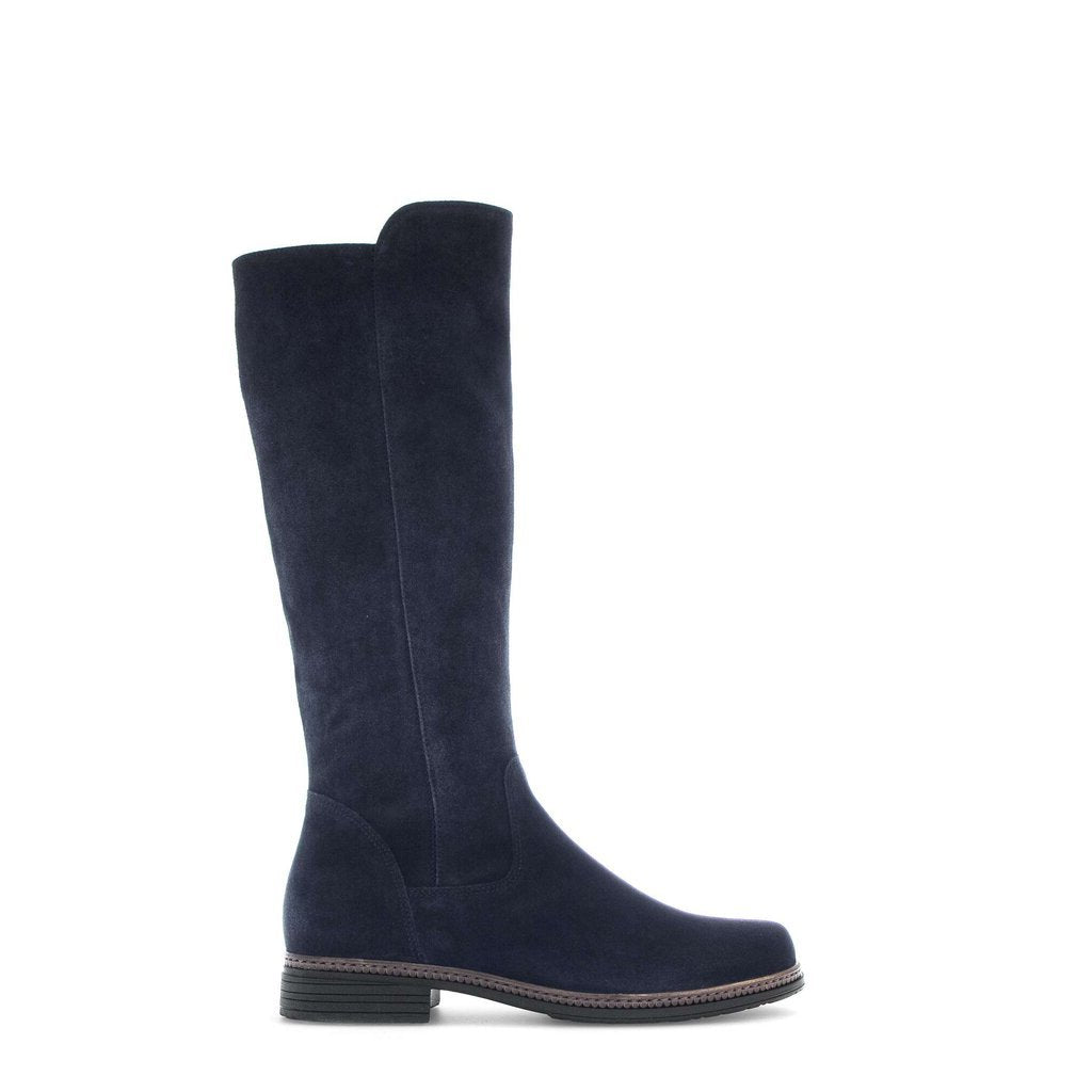 Suede Knee Length Long Stretch Boots Womens Tenley Navy Stretch