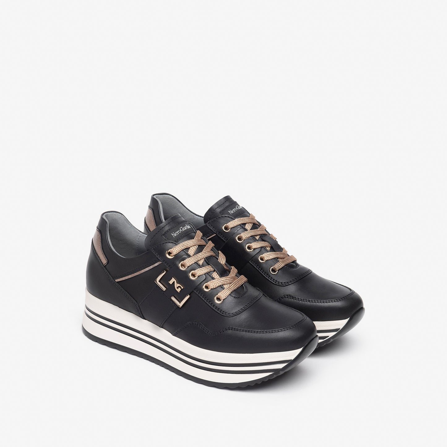NeroGiardini Leather Platform Trainers I308380D
