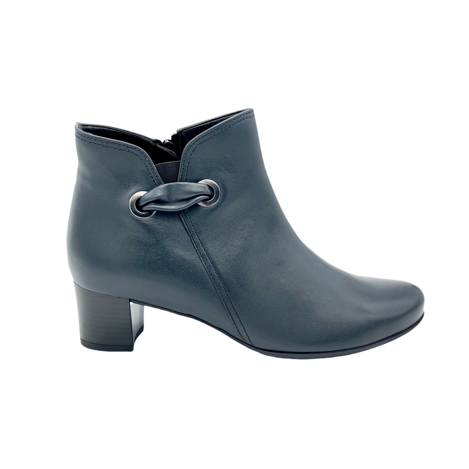 Dark blue leather boots best sale