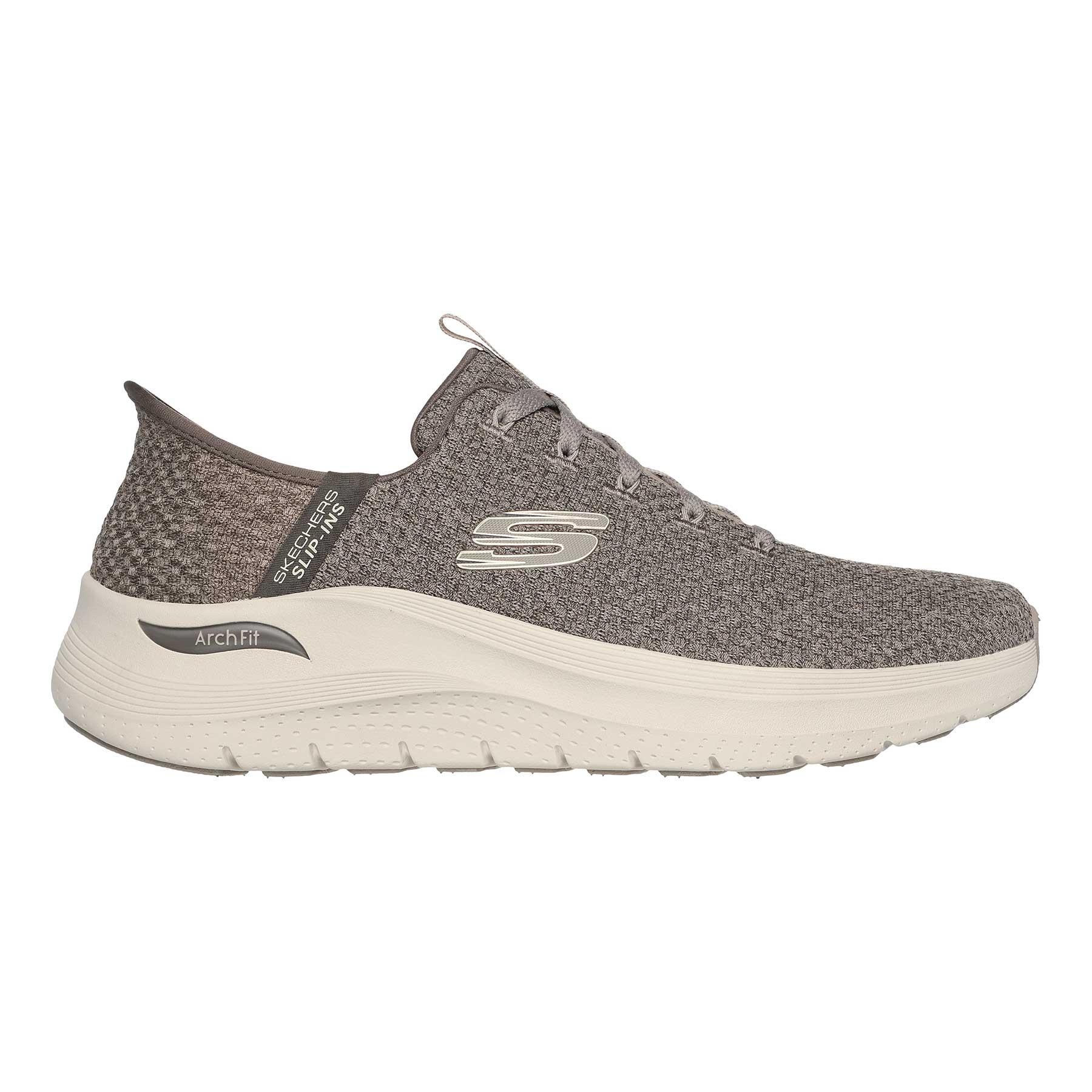 Skechers Slip ins 232462 Arch Fit 2.0 Look Ahead mens taupe slip on trainer