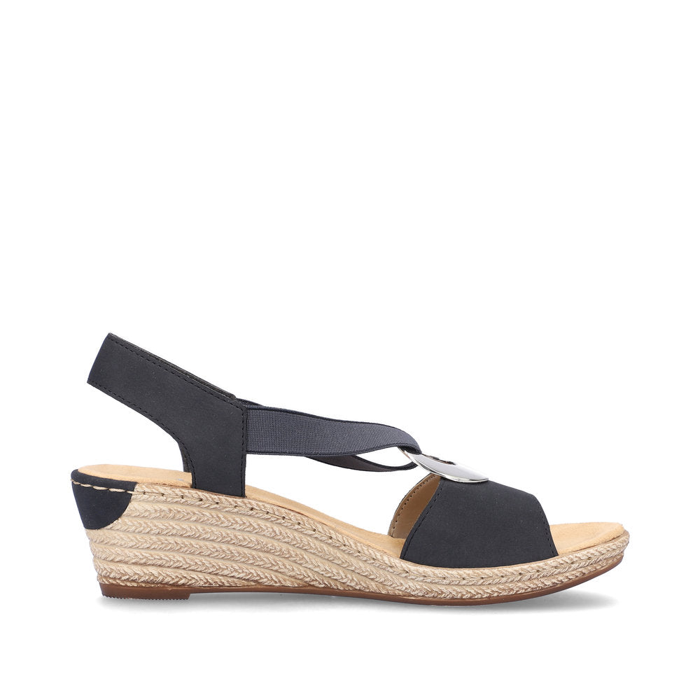 rieker navy wedge sandals