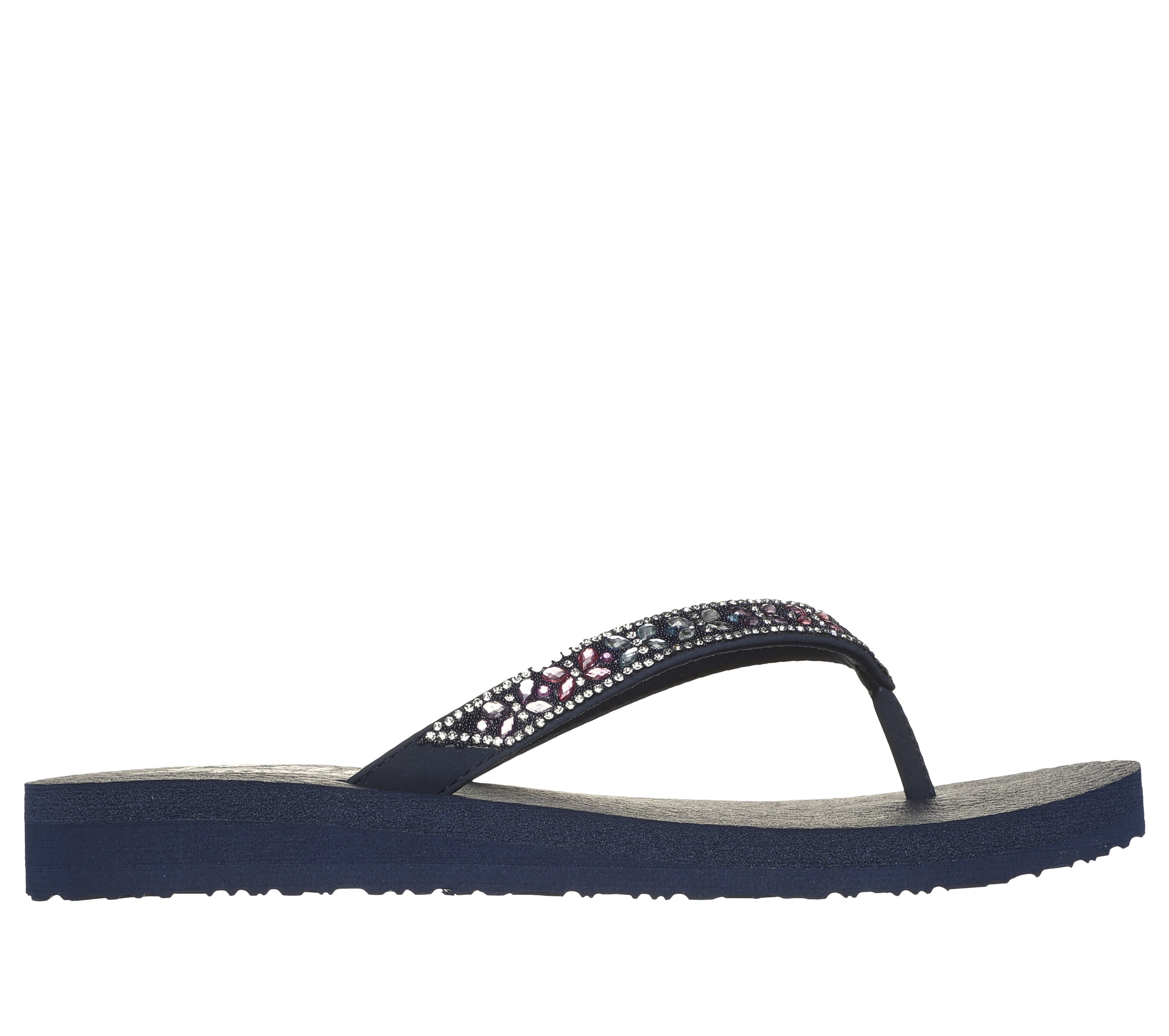 Skechers navy flip flops online