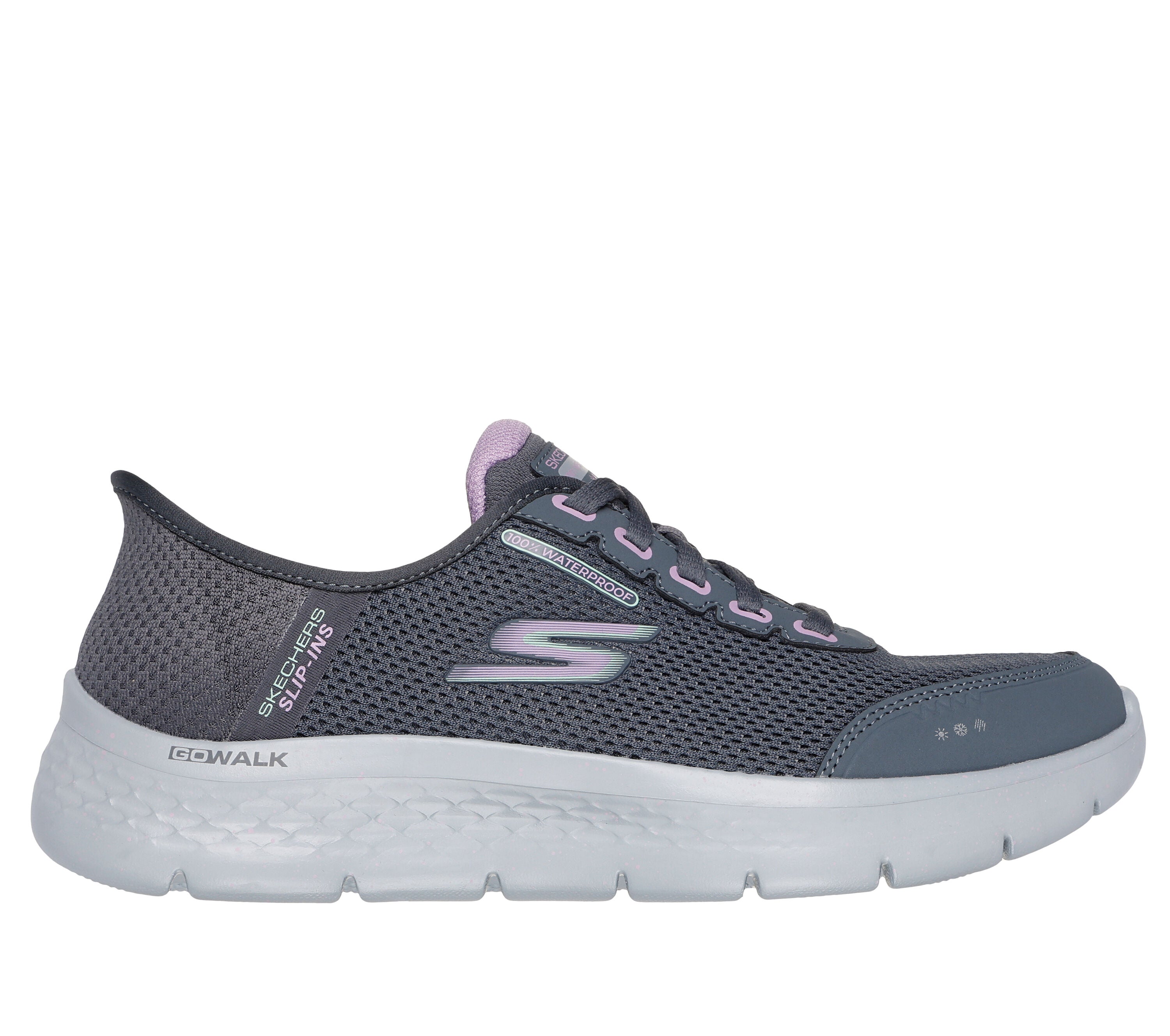 Skechers 124846 waterproof slip ins Clear Creek mid grey sneakers Arnouts Shoes