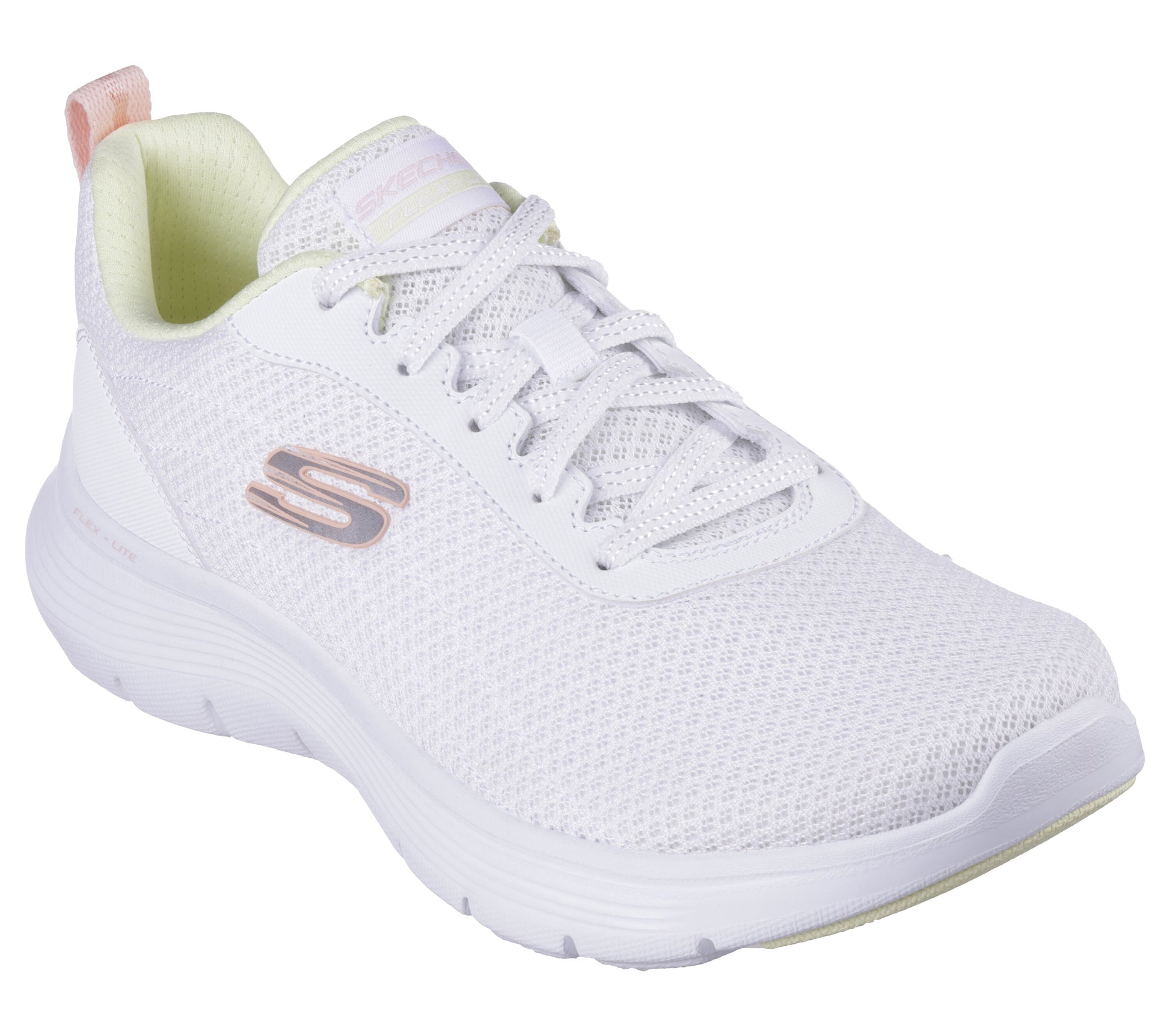 Skechers 150200 Flex Appeal white multi womens lace up
