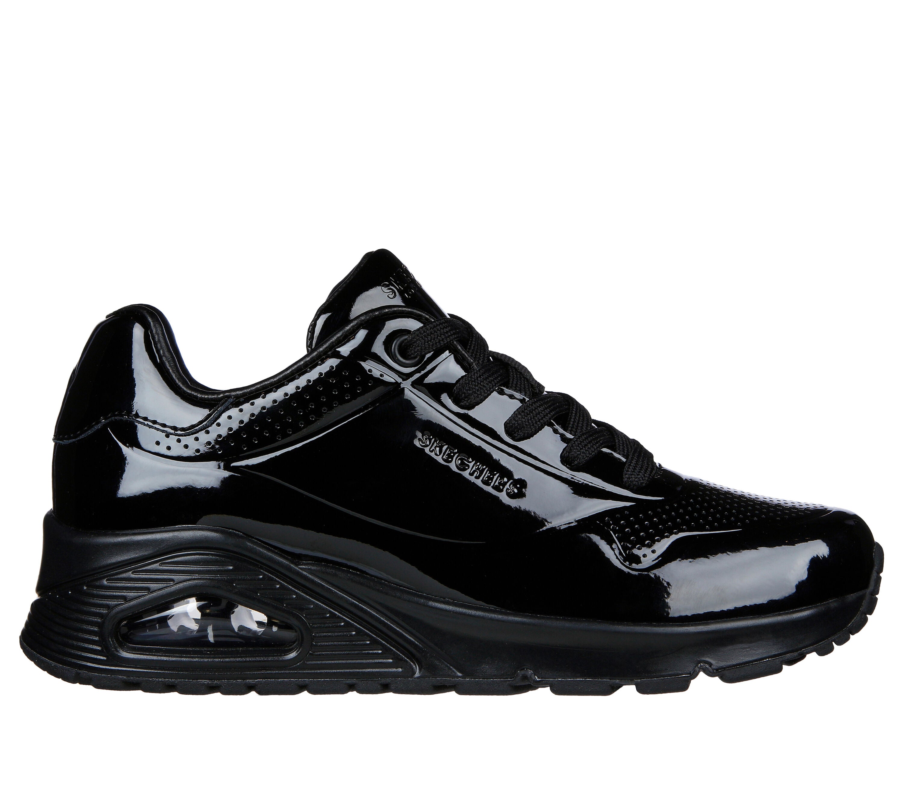 Skechers 177142 Uno Shiny One black patent leather trainers