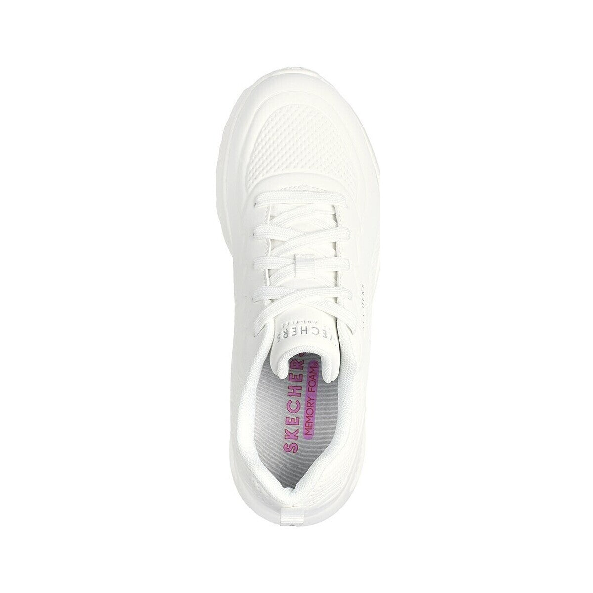 White skechers hot sale memory foam