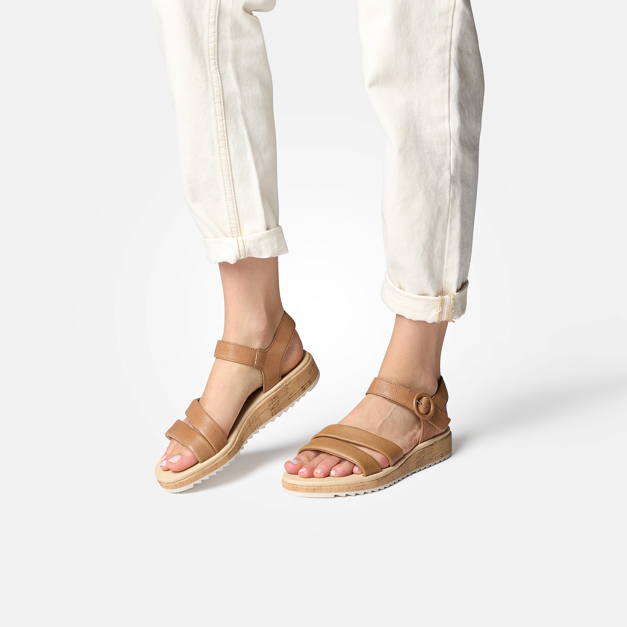 Tan leather walking sandals on sale