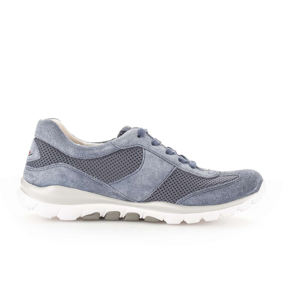 Gabor Helen 26.966 Rolling soft natural gait trainers in denim nubuck â Arnouts Shoes