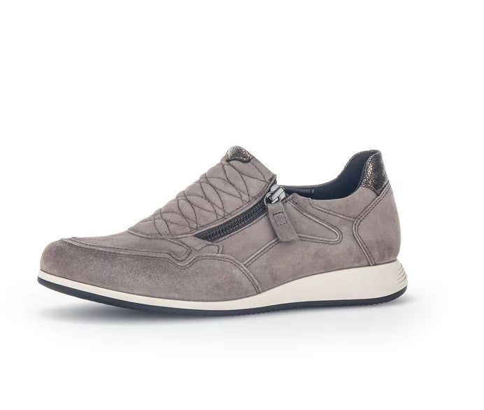 Gabor Janis women's fumo grey soft suede zip sneakers 36.408 – Arnouts ...