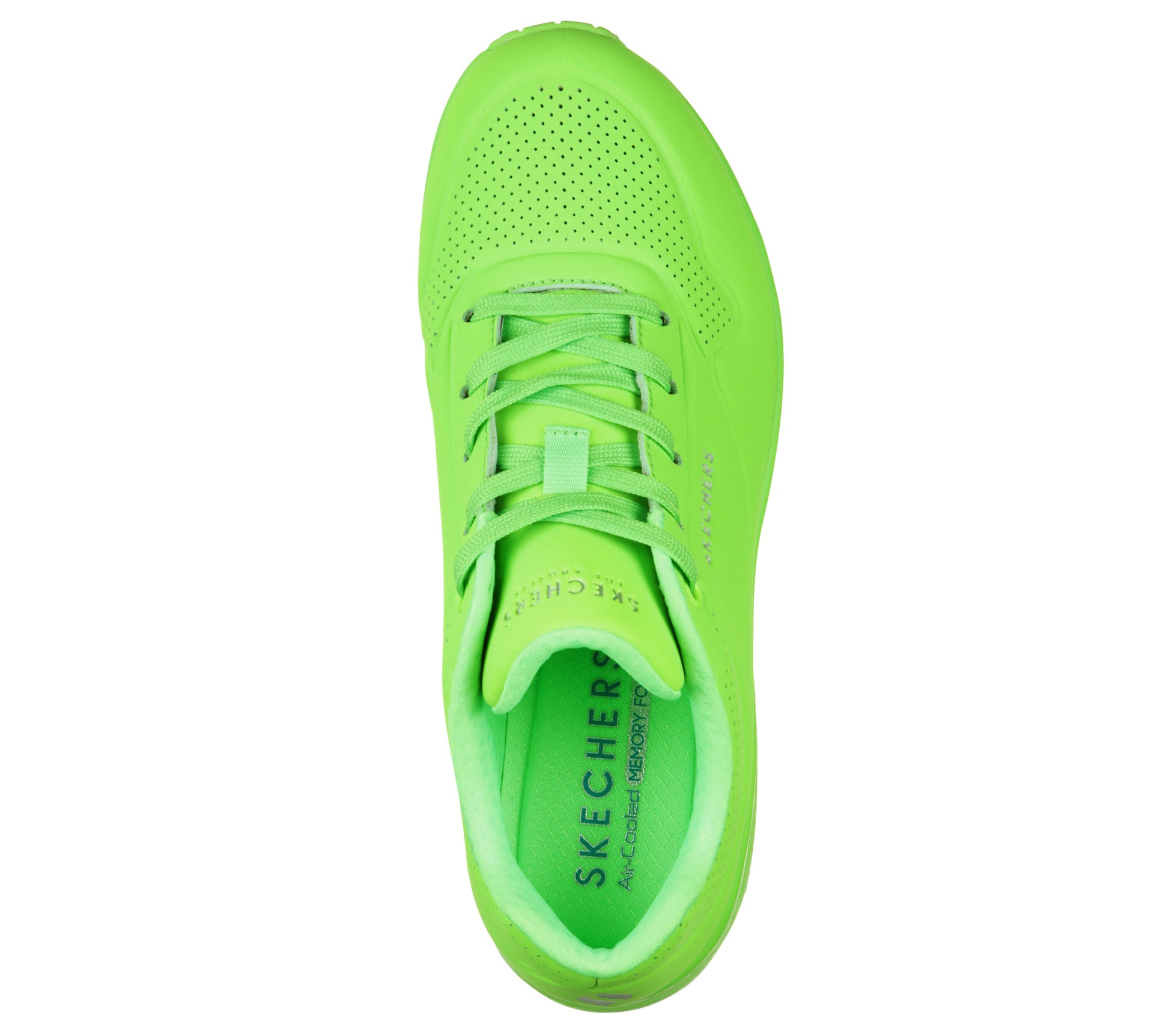Skechers Uno 73667 Nigh Shades Lime Green wedge trainers – Arnouts
