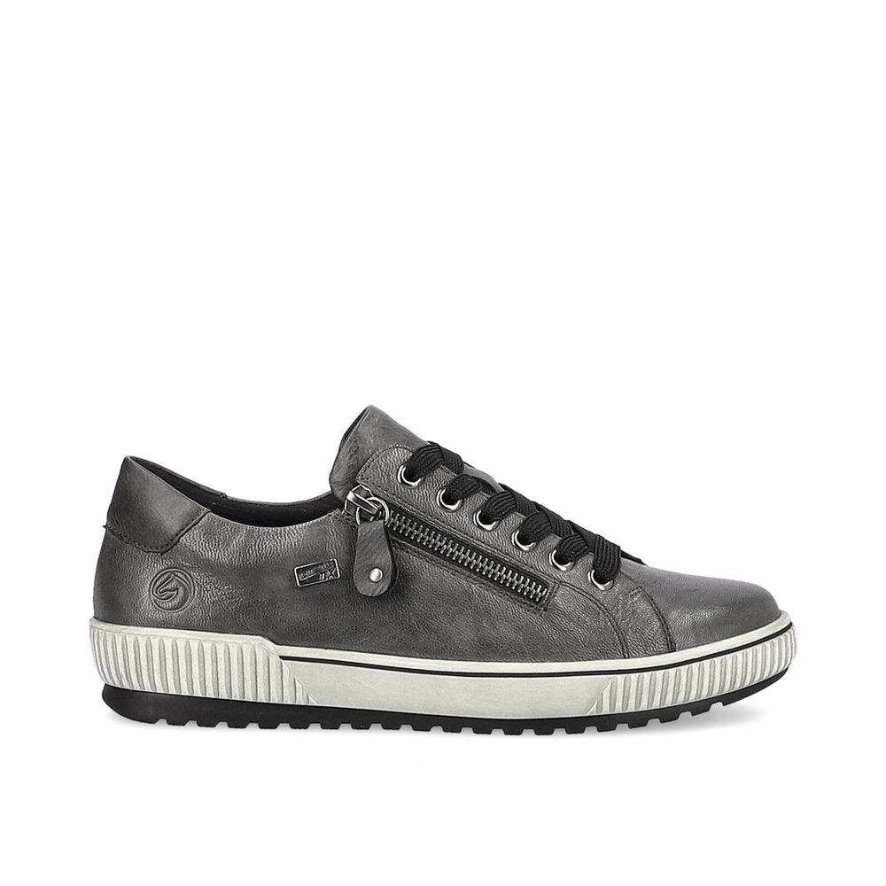 Remonte D0700 Women's Grey leather water resistant sneakers – Arnouts Shoes