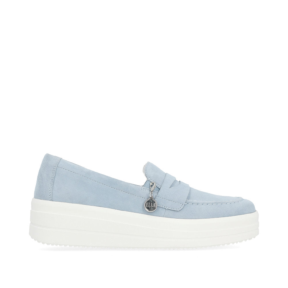 Remonte D1C05-10 Pale blue suede leather mini platform slip on sneaker ...