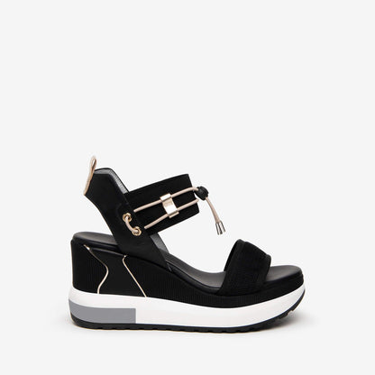 NeroGiardini Wedge Leather Platform Sandals E307753D