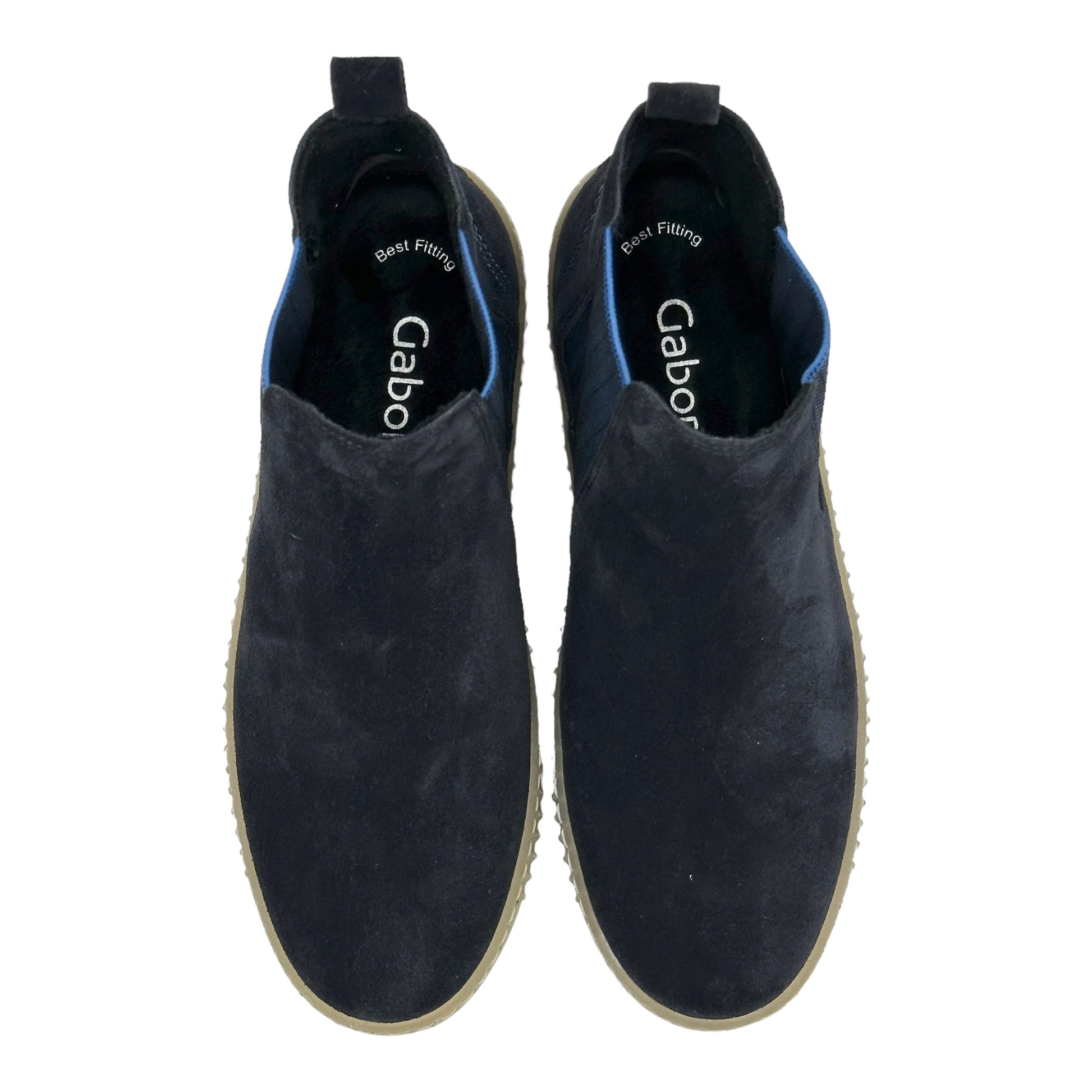 Gabor Lourdes soft navy suede hi top pull on sneakers with