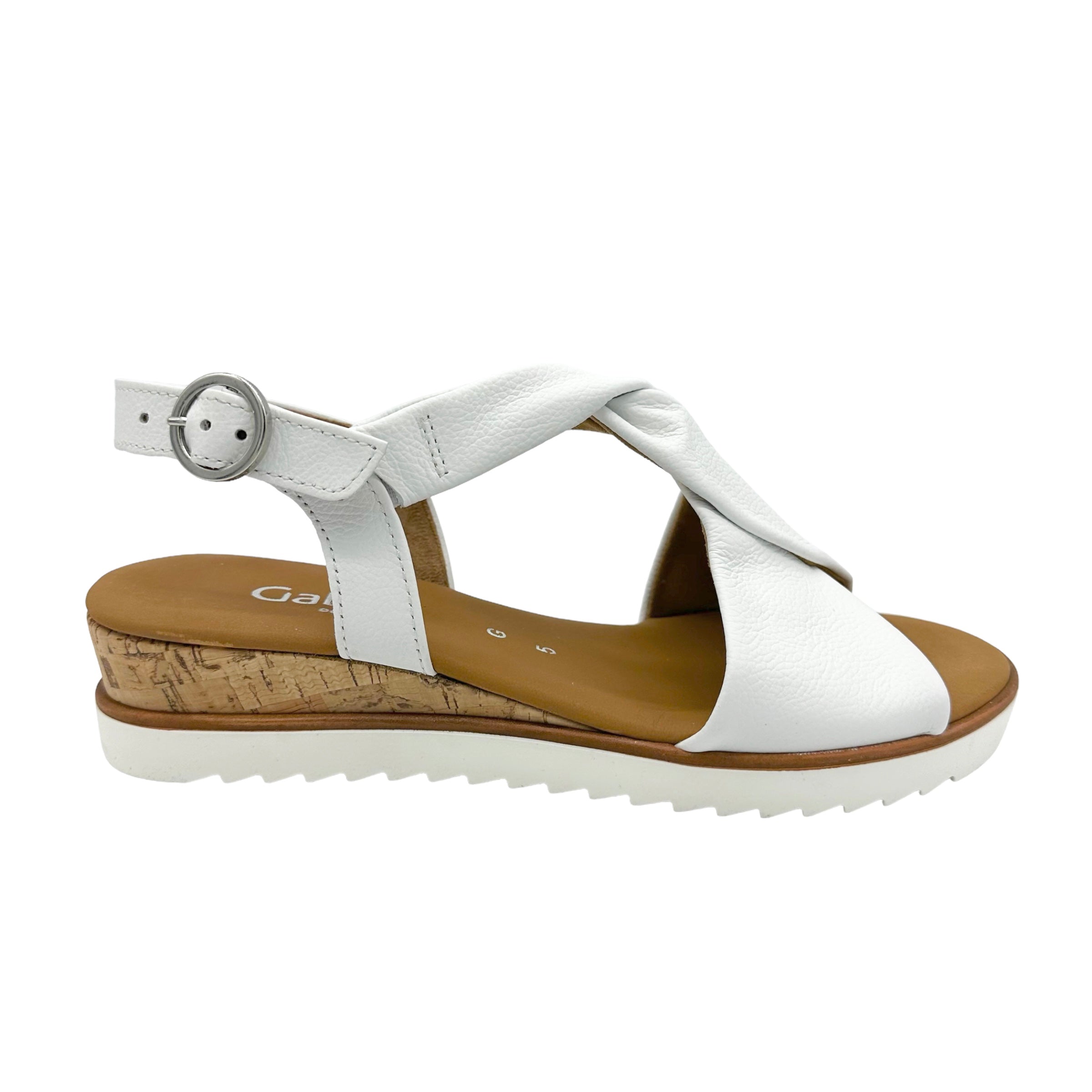 Gabor Rich 42.751 soft white leather wedge super comfort sandals