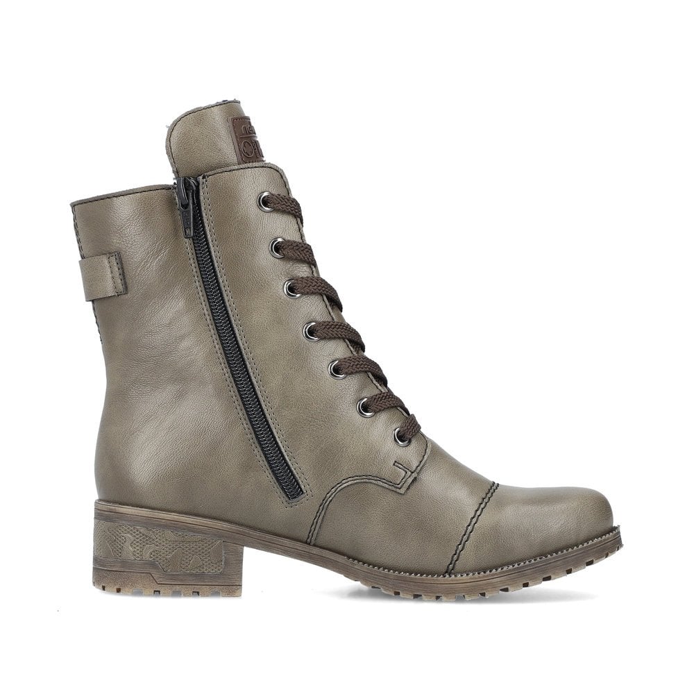 Grey leather 2025 ankle boots womens