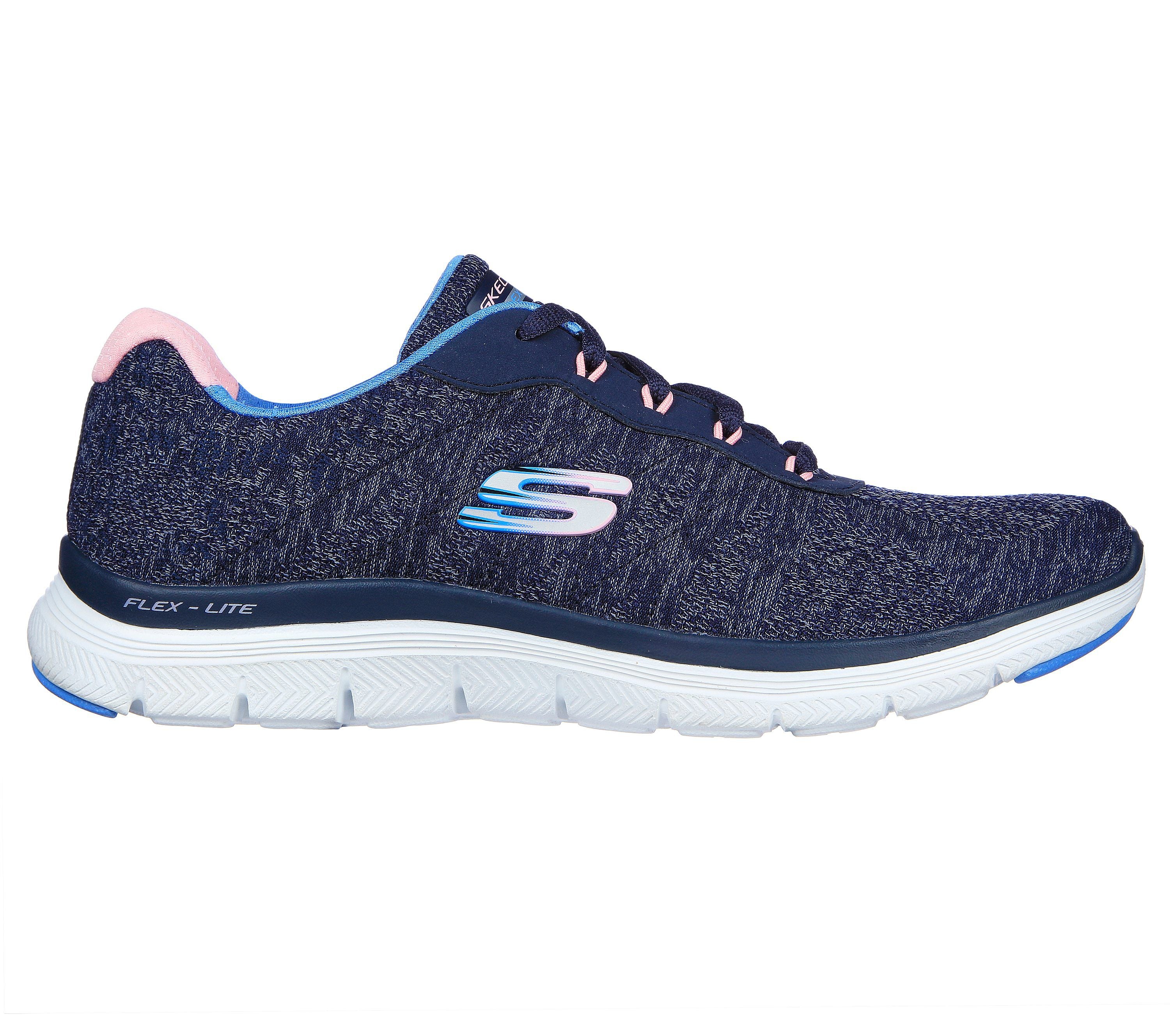 Skechers 149570 Flex appeal 4.0 - Fresh Move navy jersey trainers ...