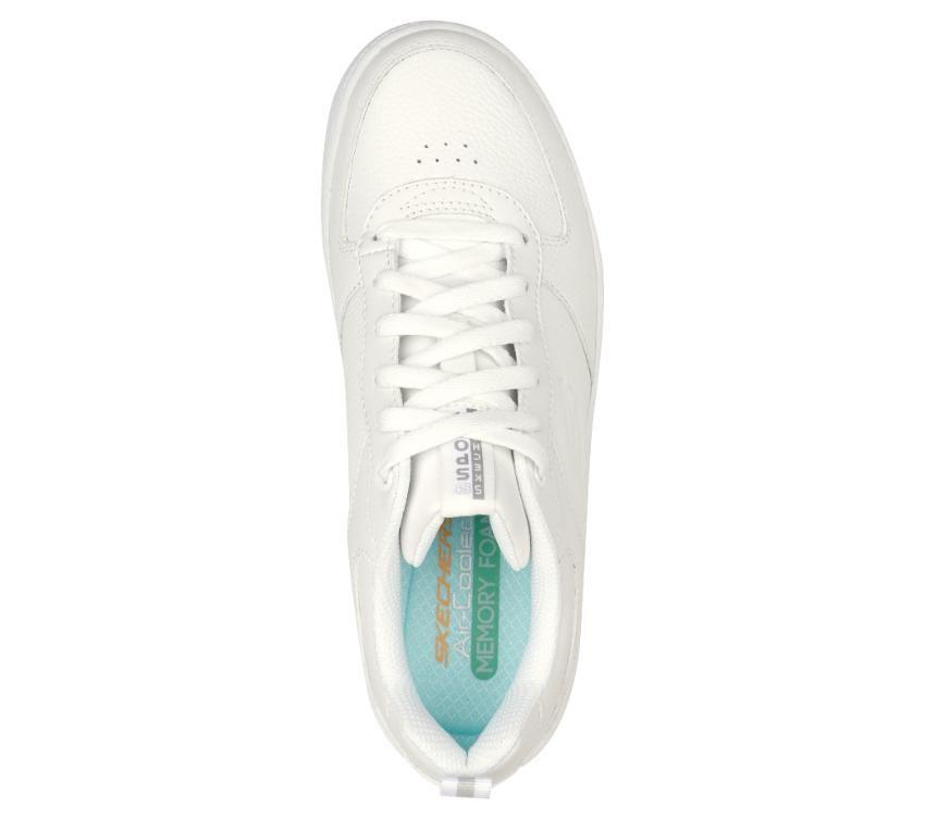 Skechers white leather sneakers sale