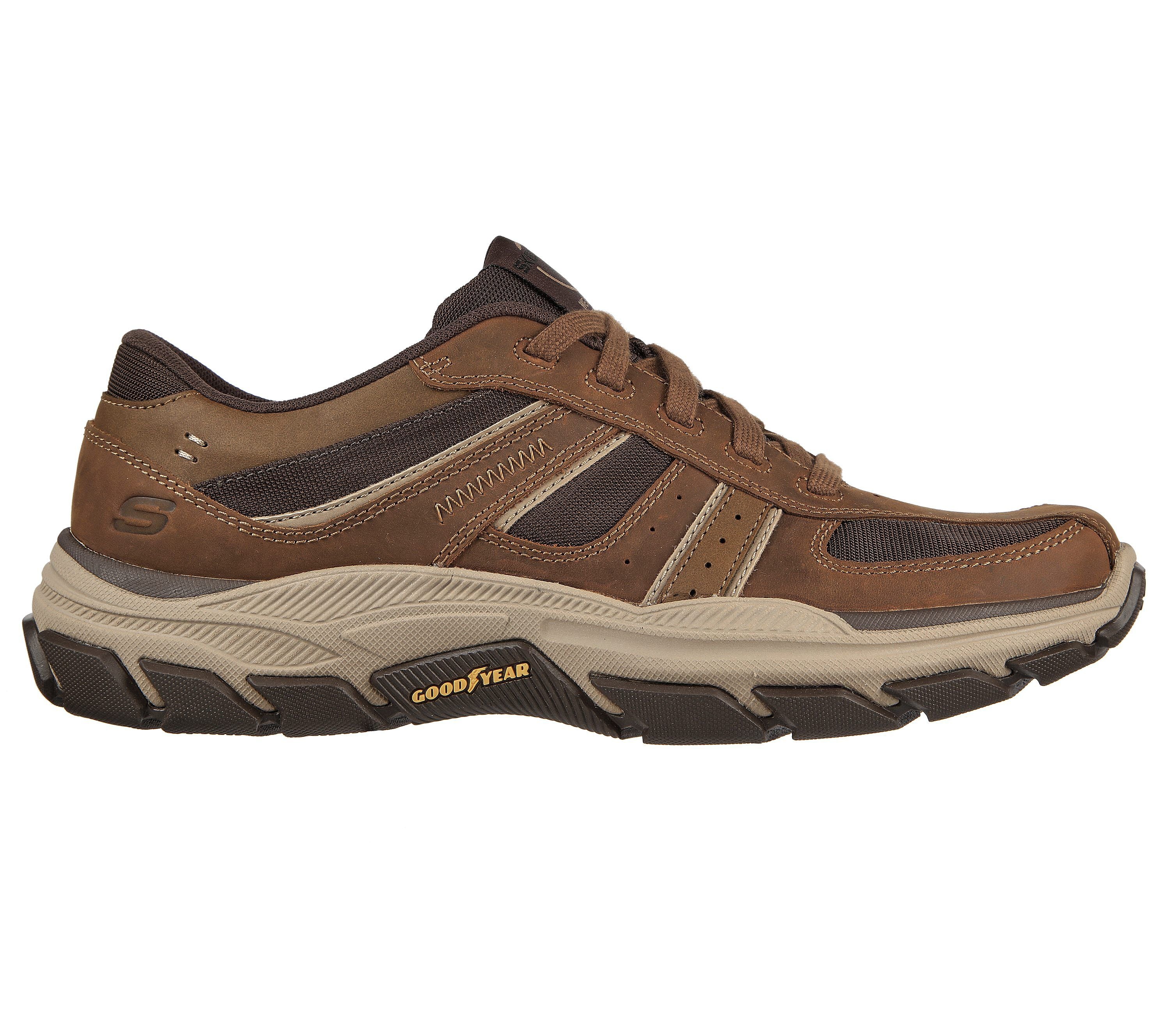 Mens skechers leather hot sale casual shoes