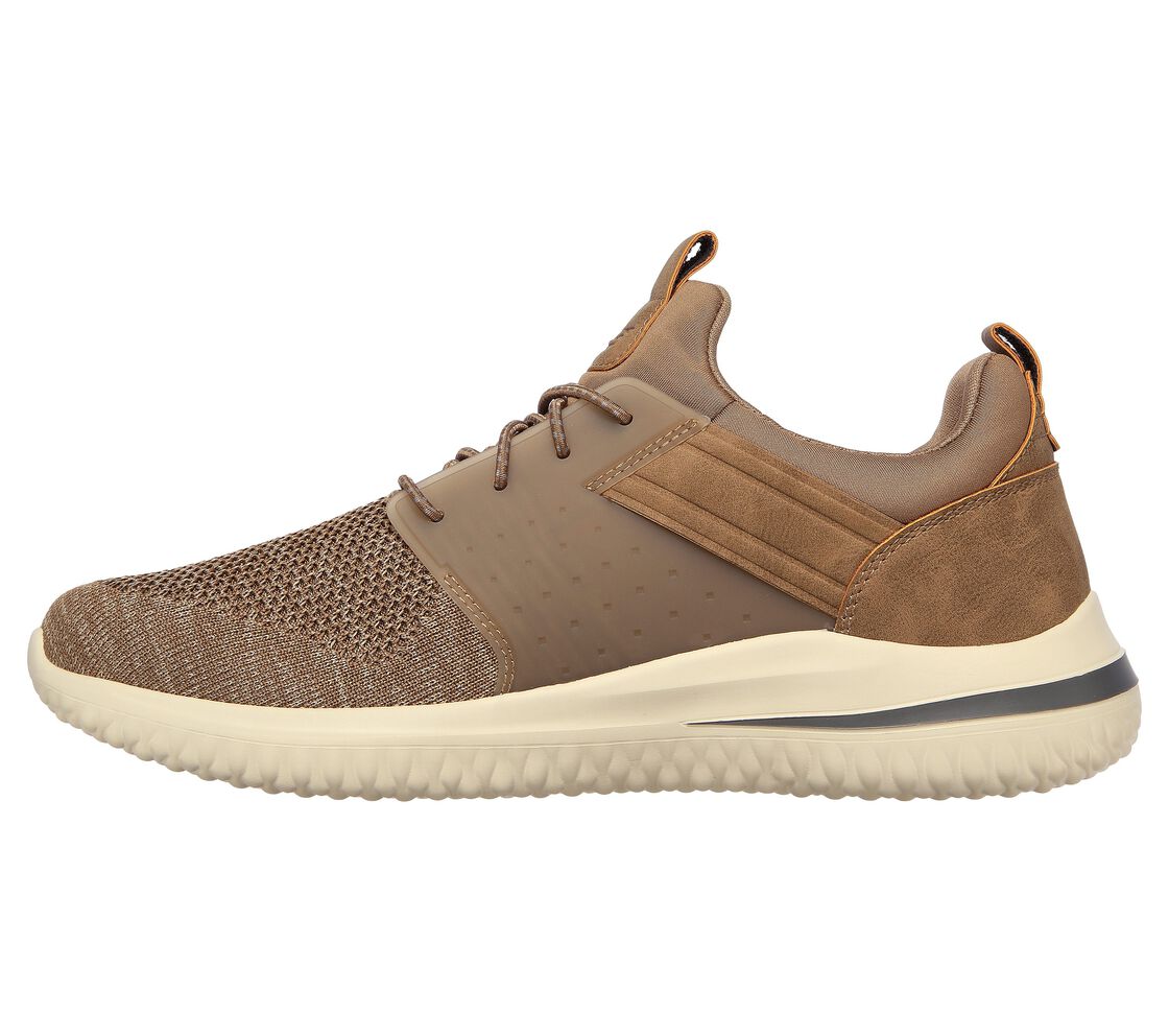 Skechers 210238 Delson 3 Cicada Khaki slip on cushioned trainers ...