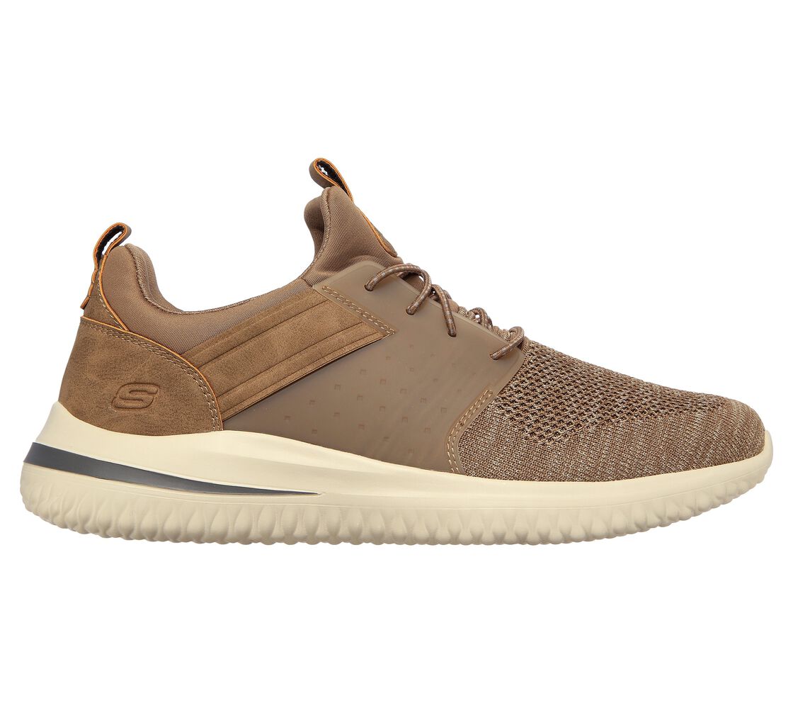 Skechers 210238 Delson 3 Cicada Khaki slip on cushioned trainers ...