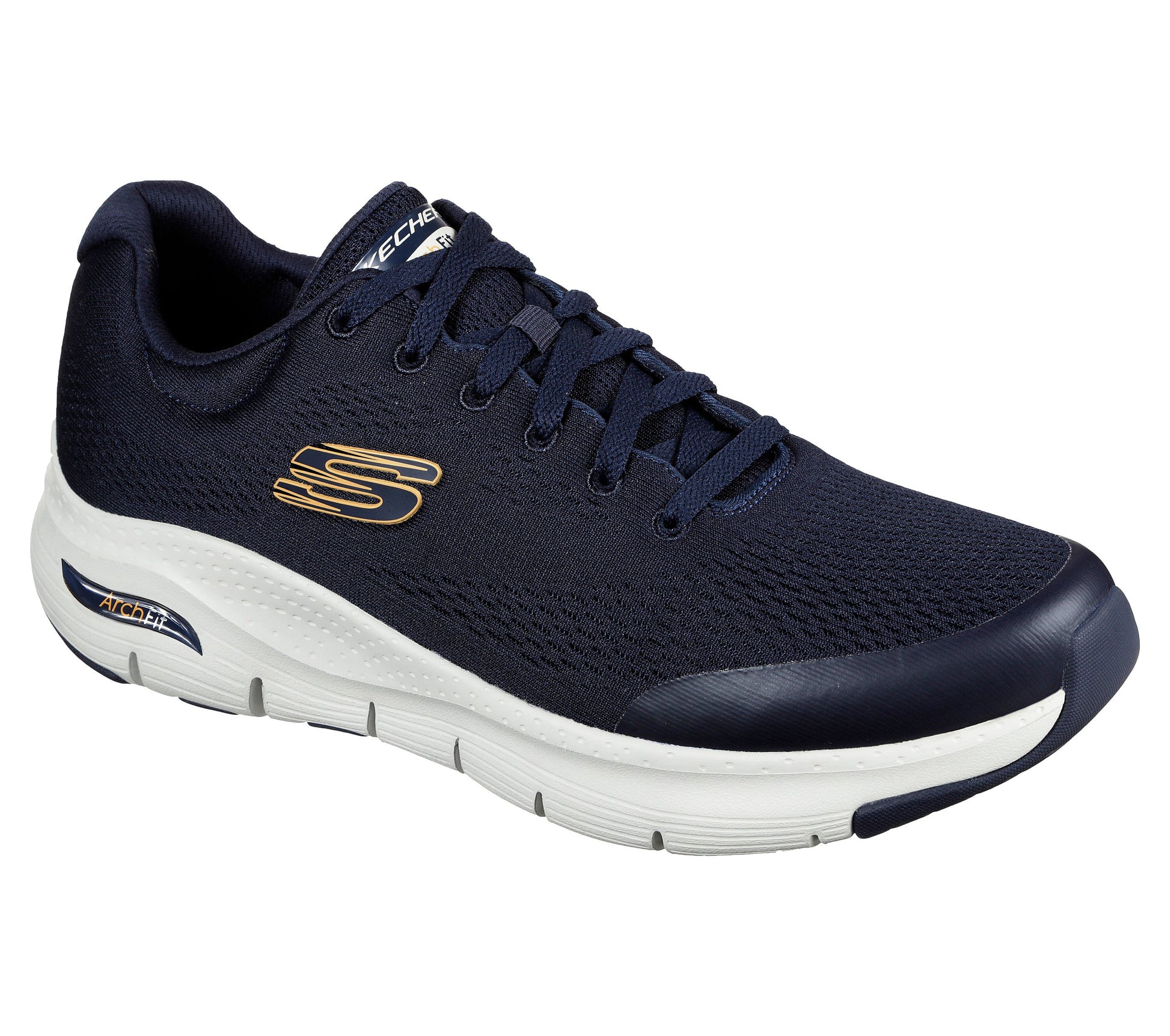 Skechers Men's Arch Fit navy blue trainers with removable insoles