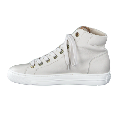Paul Green Lena Ivory calf leather super soft Hi-Top sneakers with