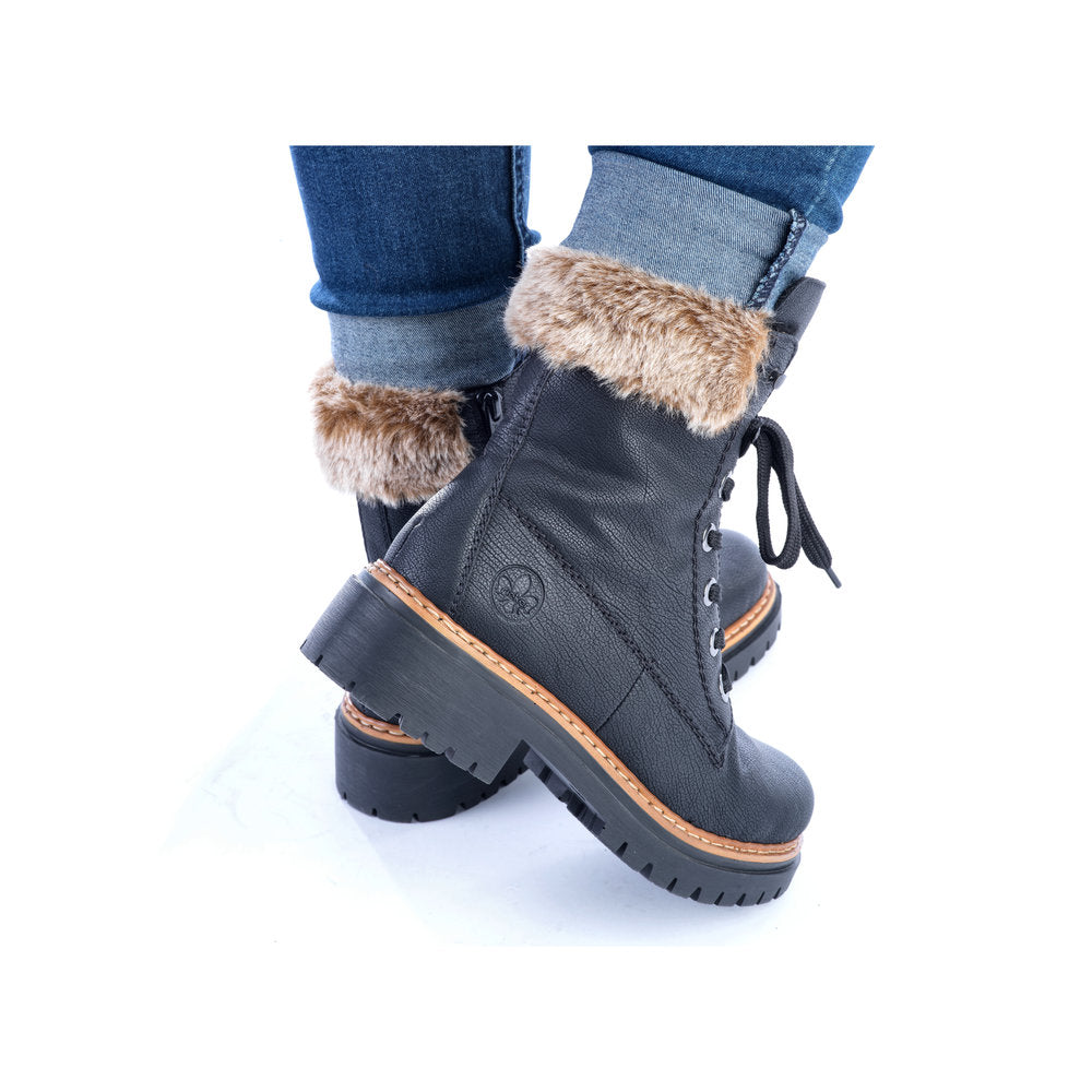 Rieker fur hot sale lined ankle boots