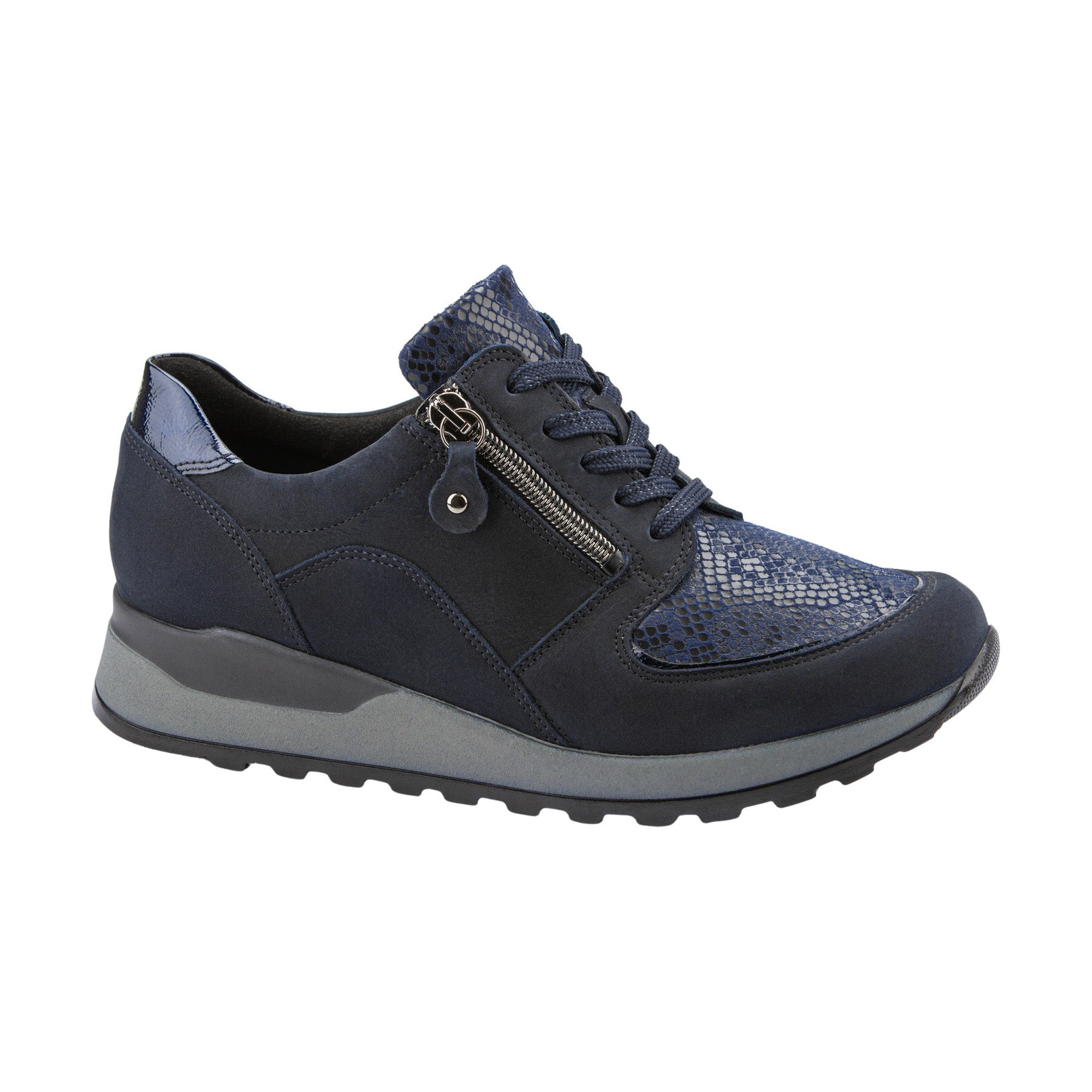 Waldlaufer H-fit Hiroko, nubuck leather trainers with removable insoles ...