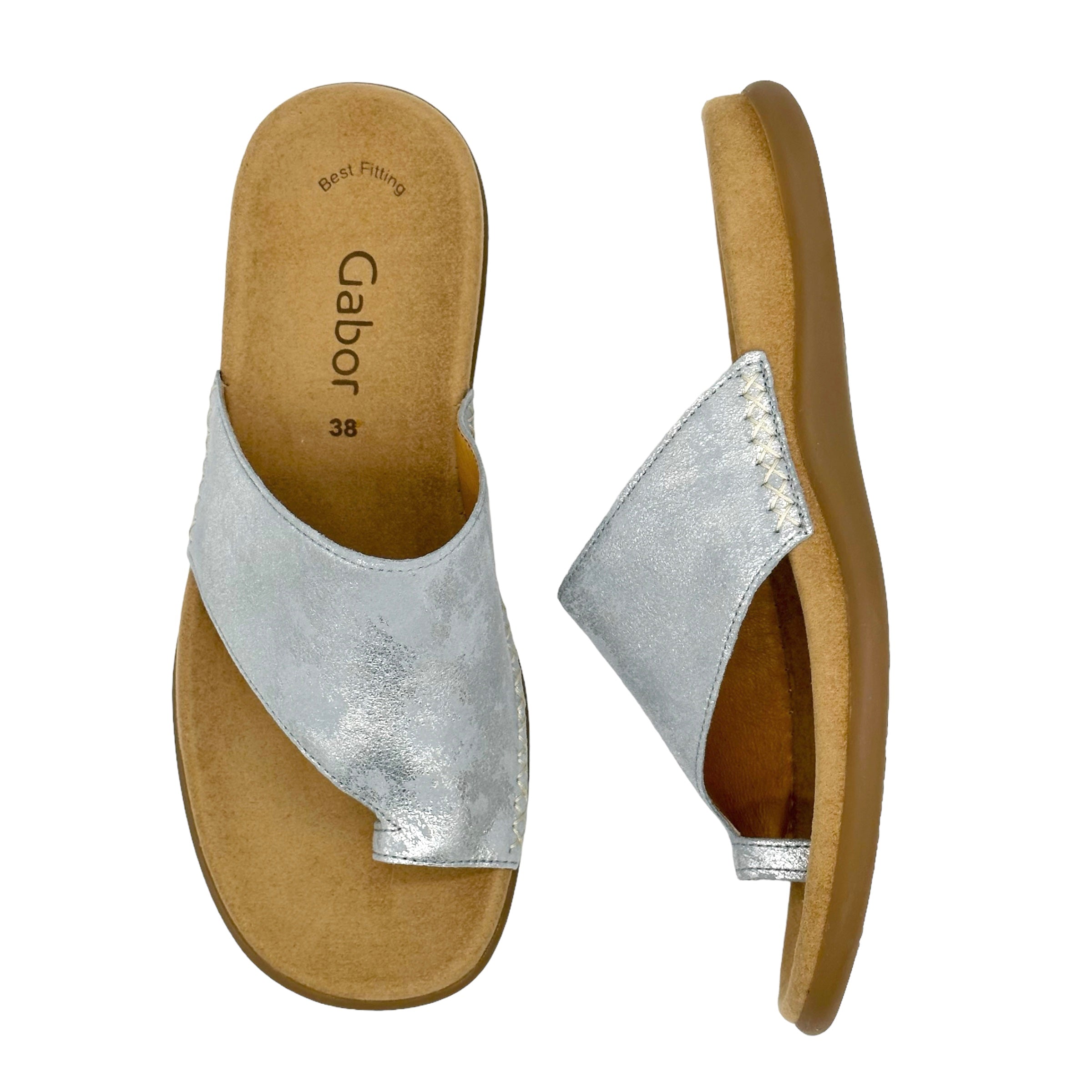 Gabor metallic store sandals