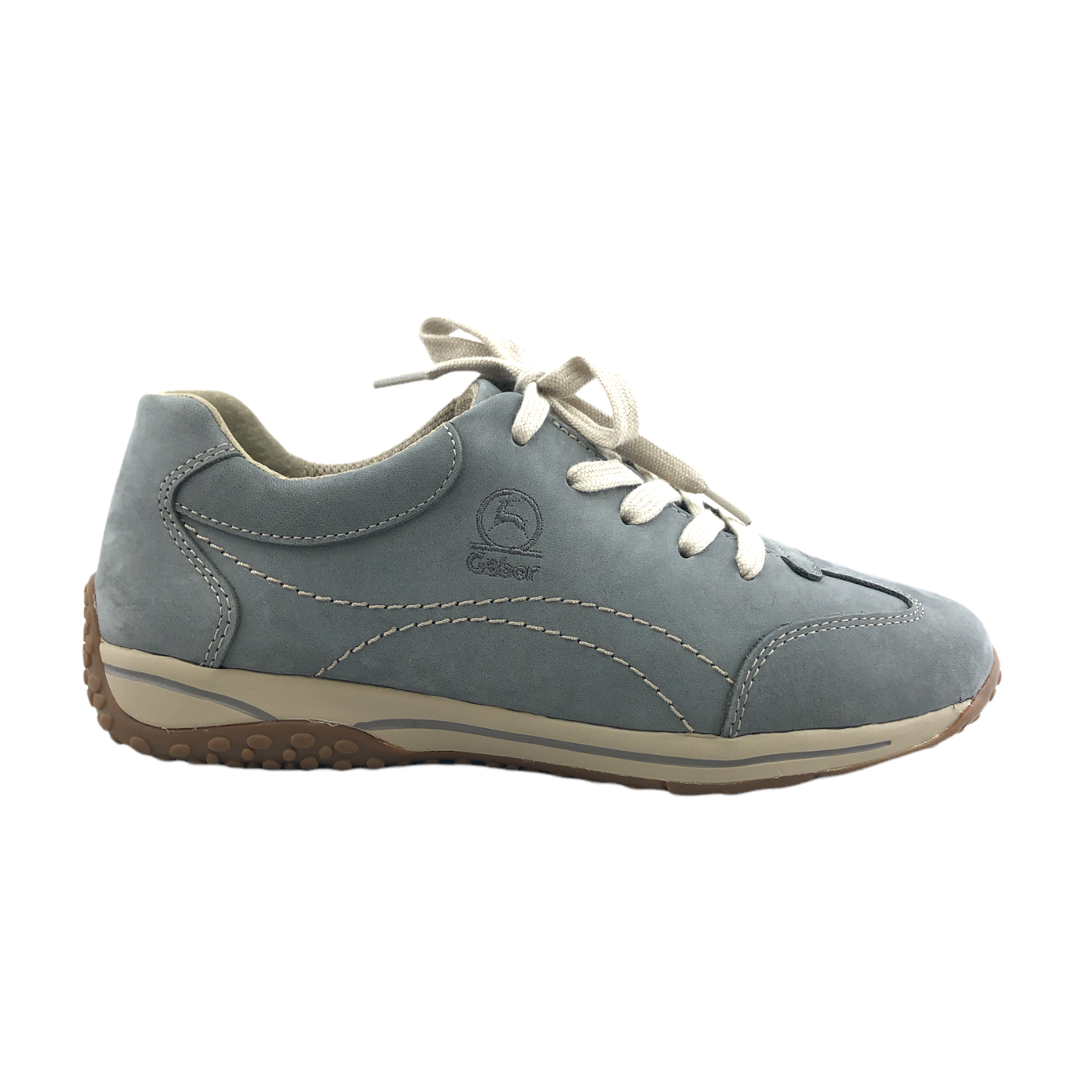 Gabor Geno women's sneakers in graphite grey/blue nubuck leather 06.385 ...