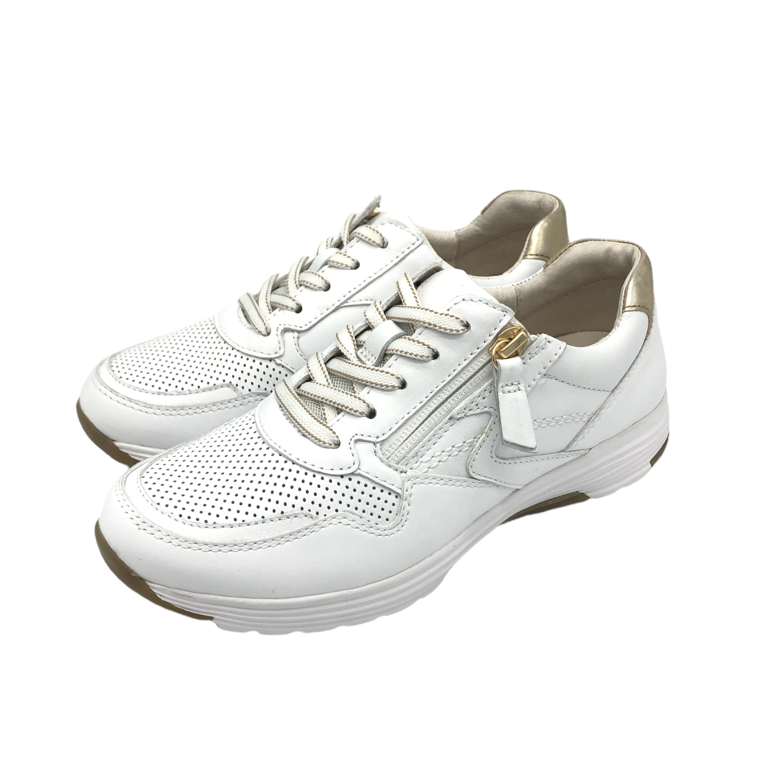 Gabor Rolling soft natural gait trainers 86.978 White leather Arnouts Shoes
