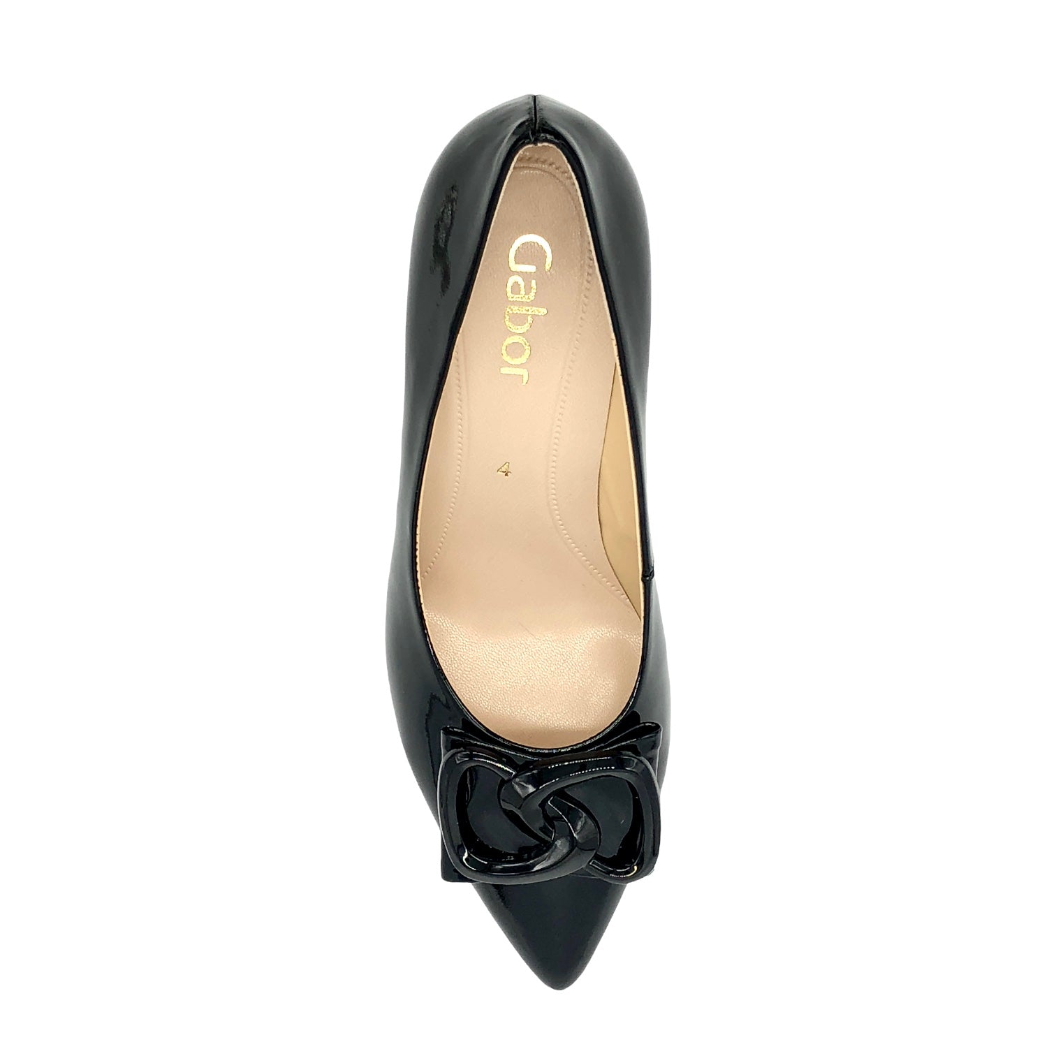 Gabor black patent hot sale court shoes