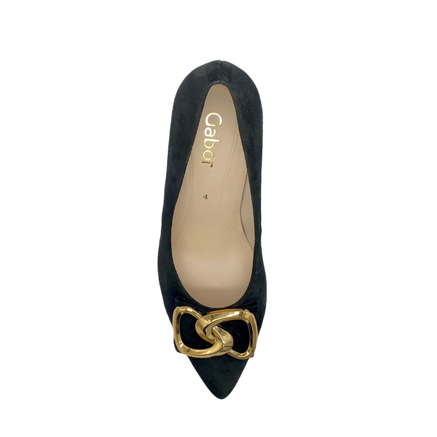 Black flats best sale with gold heel