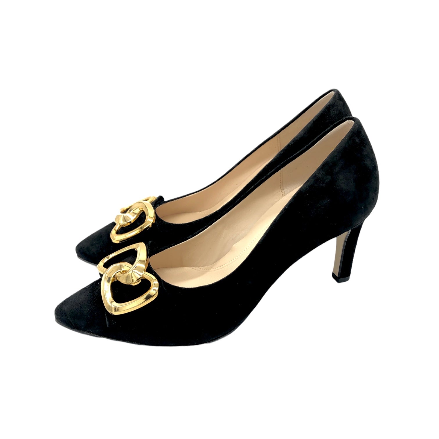 Black and gold sales court shoes