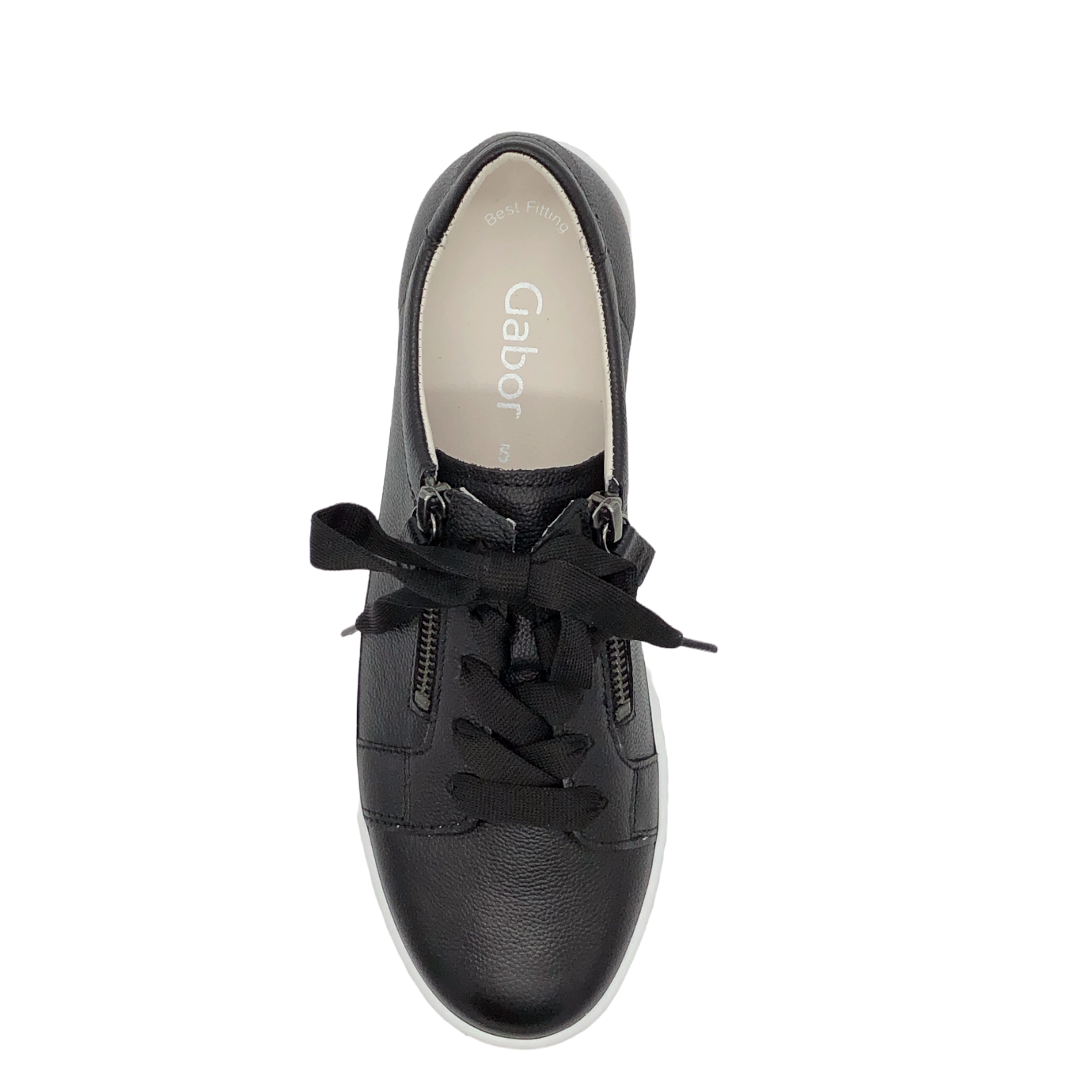 Gabor Wisdom sneakers black trainers for dresses with zip laces