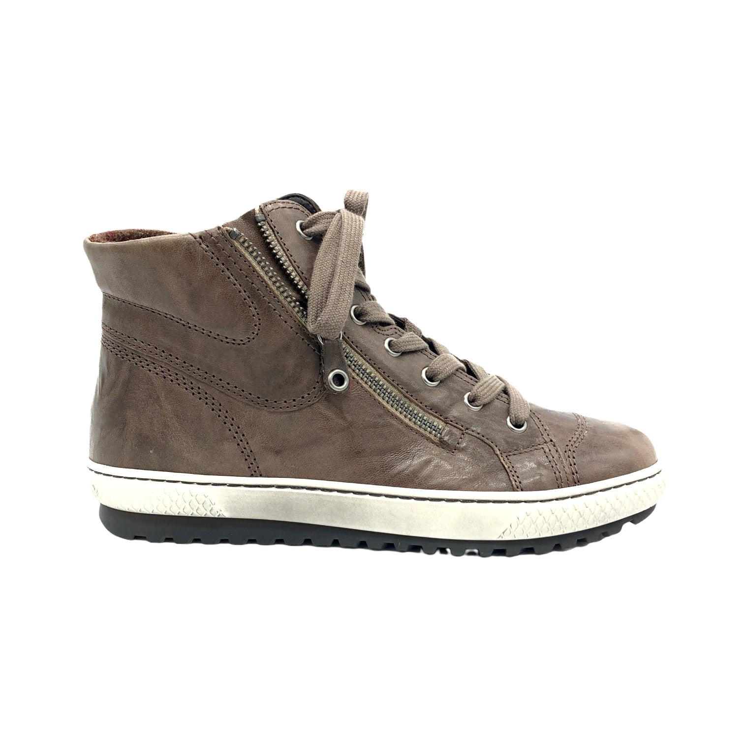 Gabor Bulner Women's Mohair grey/brown leather hi-top sneakers 93.754 ...