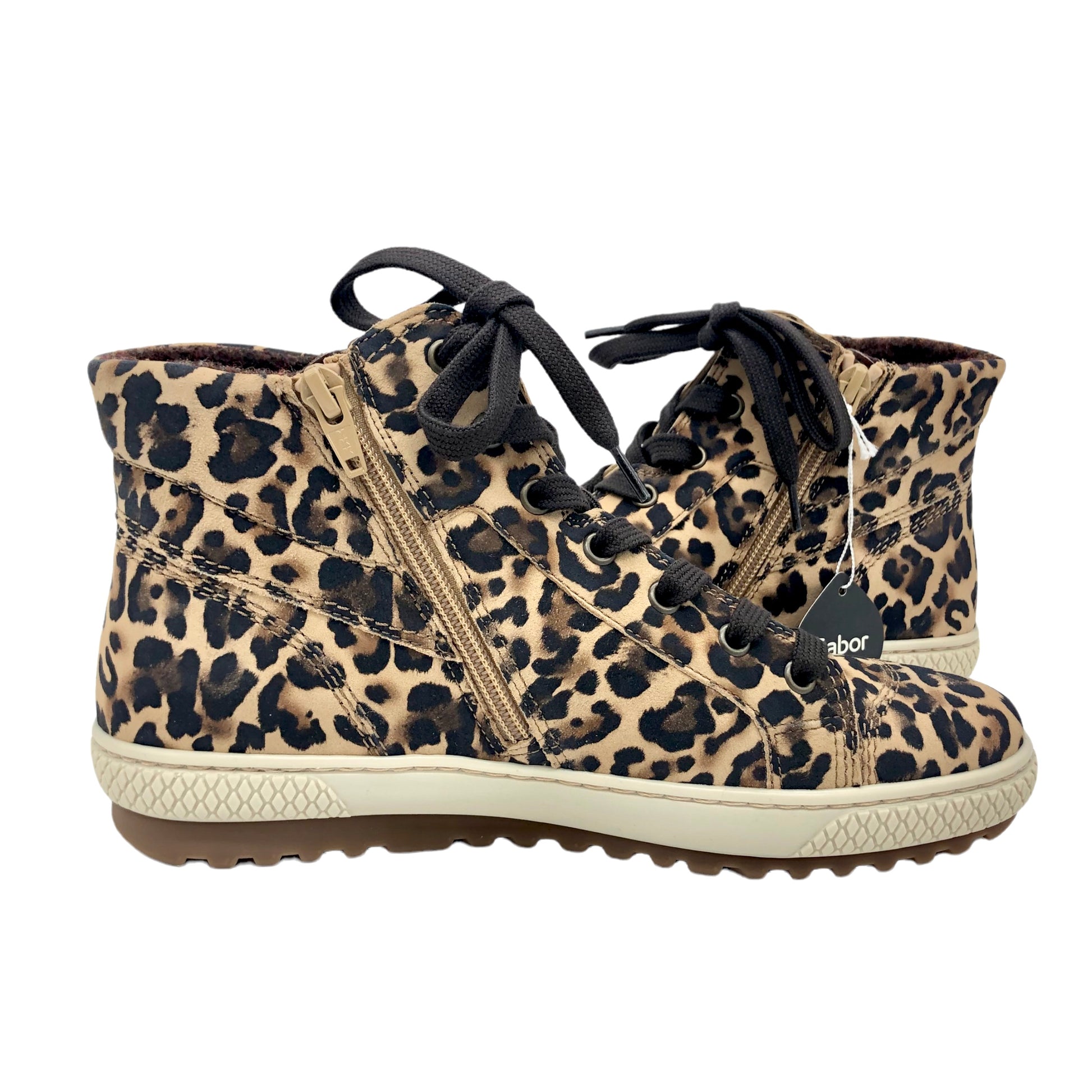 Gabor Bulner Women's leopard print hi-top sneakers 93.754 â Arnouts Shoes