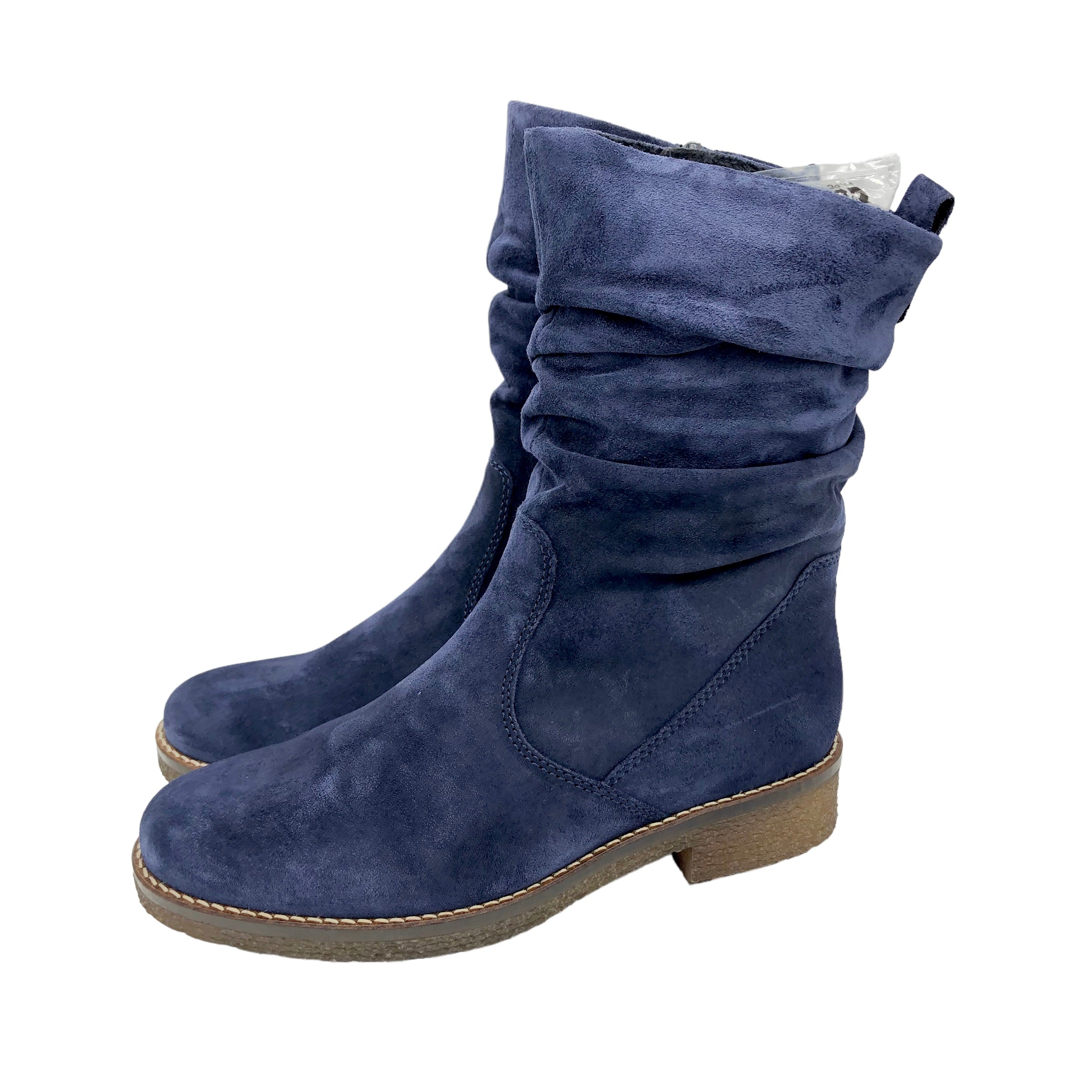 Blue suede 2025 slouch boots