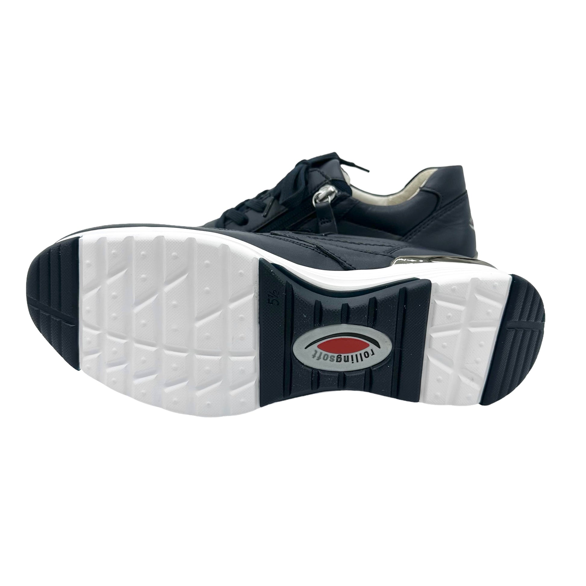Gabor Rolling soft natural gait trainers 26.978 Soft Navy leather â Arnouts Shoes